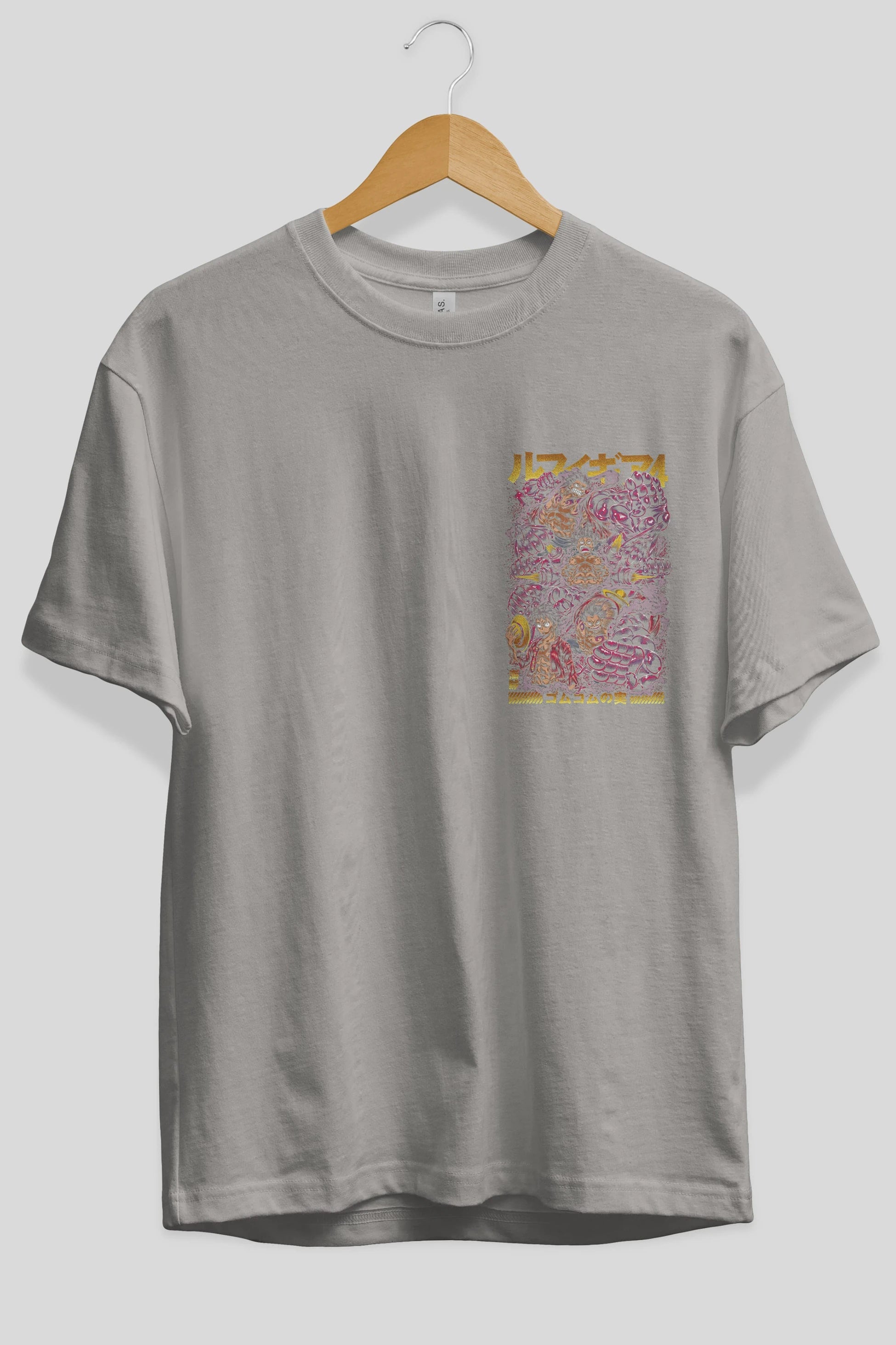 MONKEY D. LUFFY (2) Ön Sol Baskılı Oversize t-shirt Erkek Kadın Unisex %100 Pamuk Bisiklet Yaka tişort