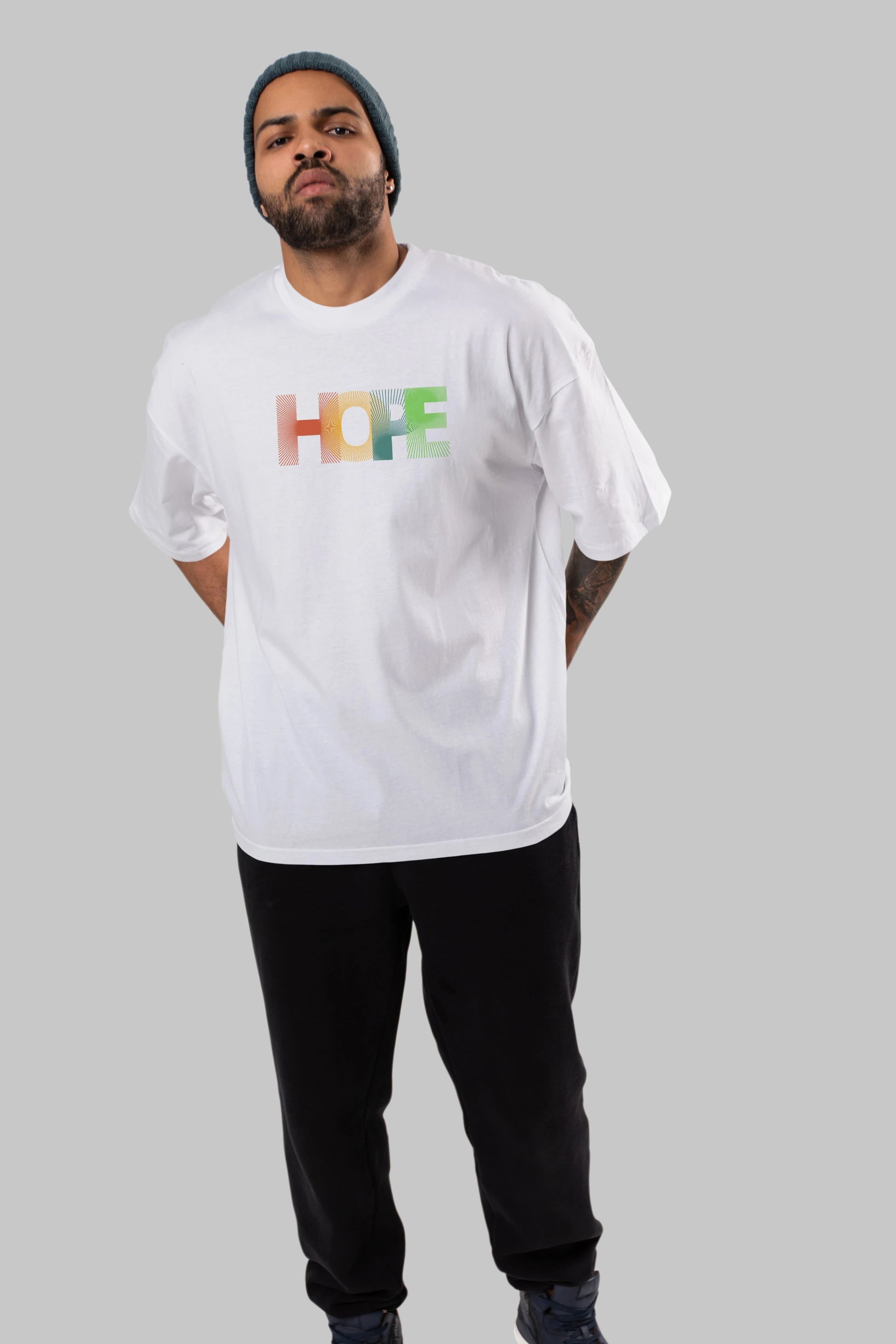 Hope Ön Baskılı Oversize t-shirt Erkek Kadın Unisex