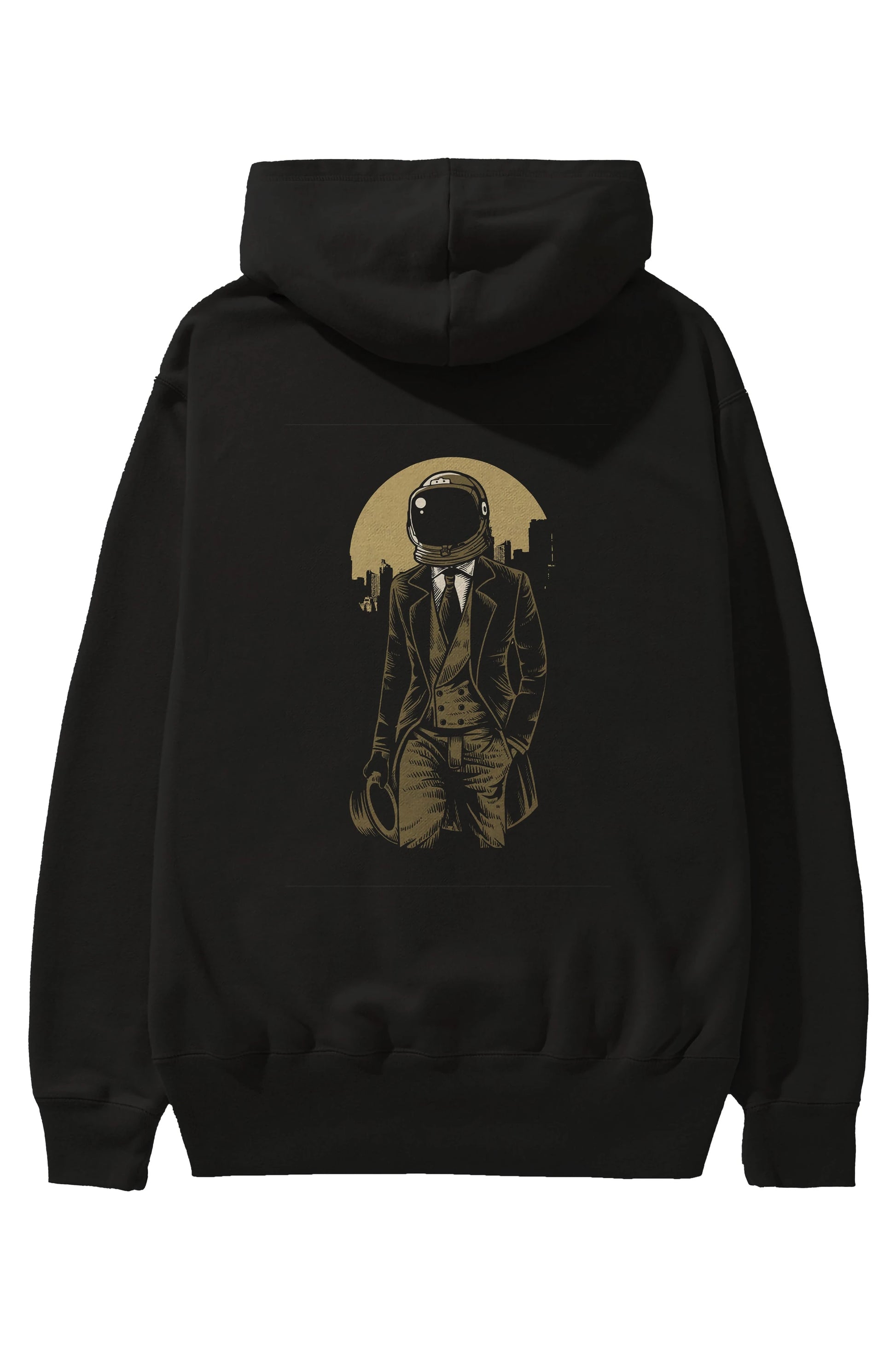 Classic Astronaut Arka Baskılı Hoodie Oversize Kapüşonlu Sweatshirt Erkek Kadın Unisex