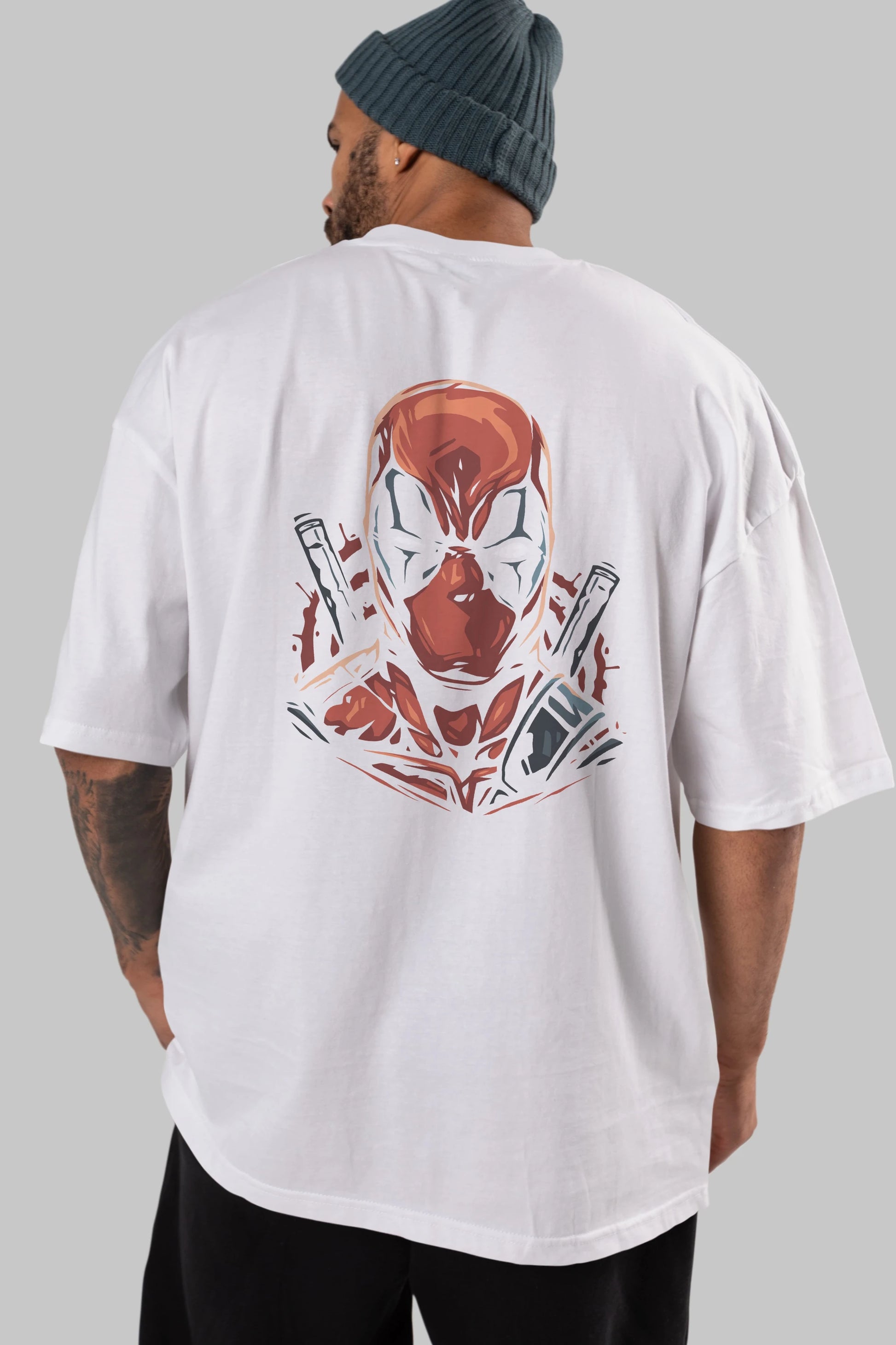 Deadpool (10) Arka Baskılı Oversize t-shirt Erkek Kadın Unisex %100 Pamuk Bisiklet Yaka tişort