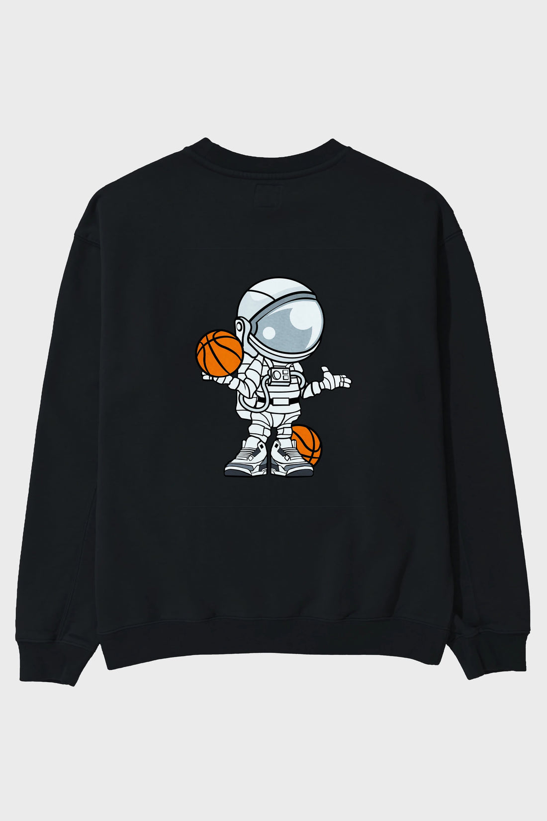 Astronaut Basketball Player Arka Baskılı Oversize Sweatshirt Erkek Kadın Unisex