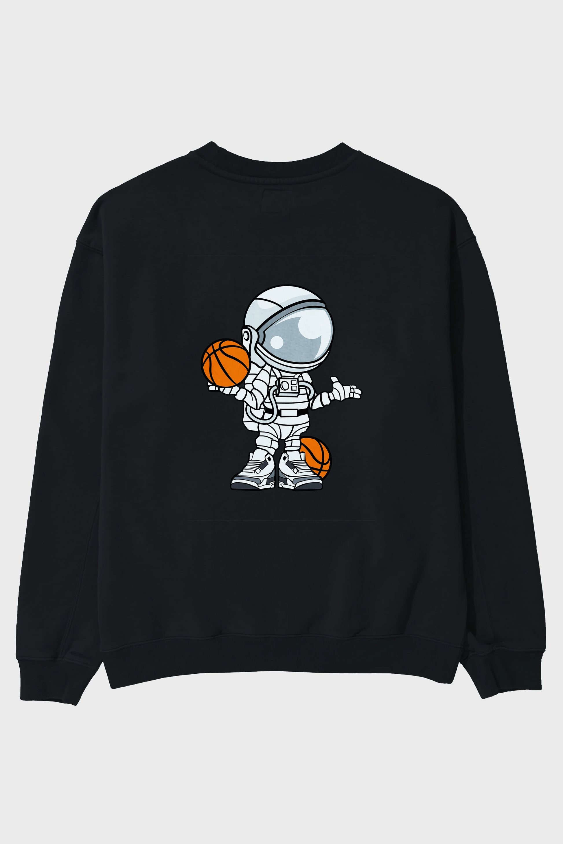 Astronaut Basketball Player Arka Baskılı Oversize Sweatshirt Erkek Kadın Unisex