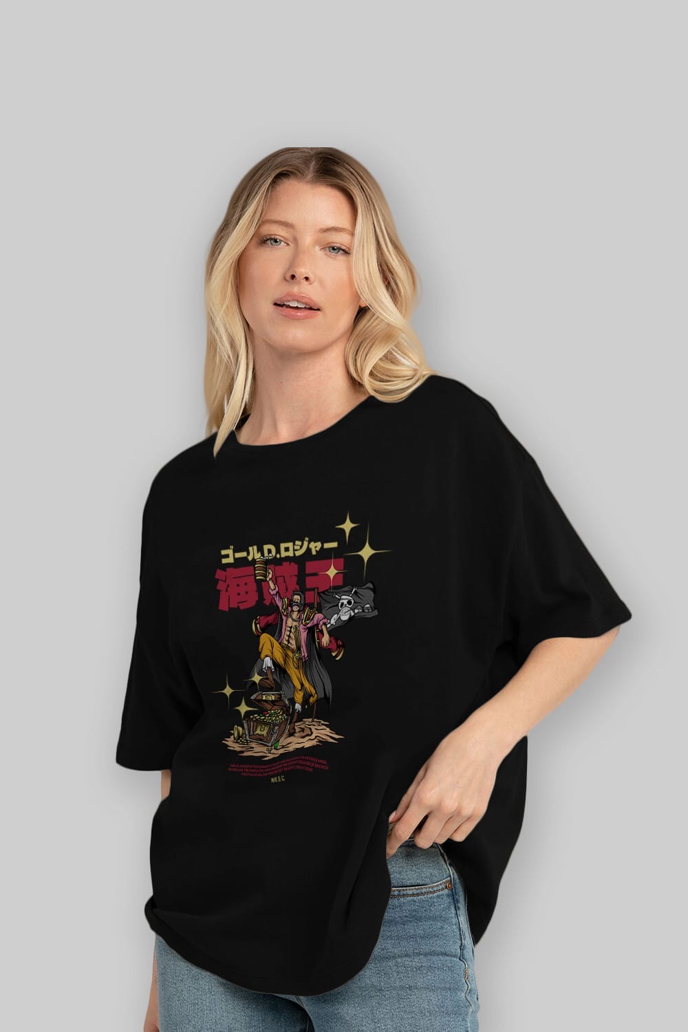Roger Anime Ön Baskılı Oversize t-shirt %100 pamuk Erkek Kadın Unisex