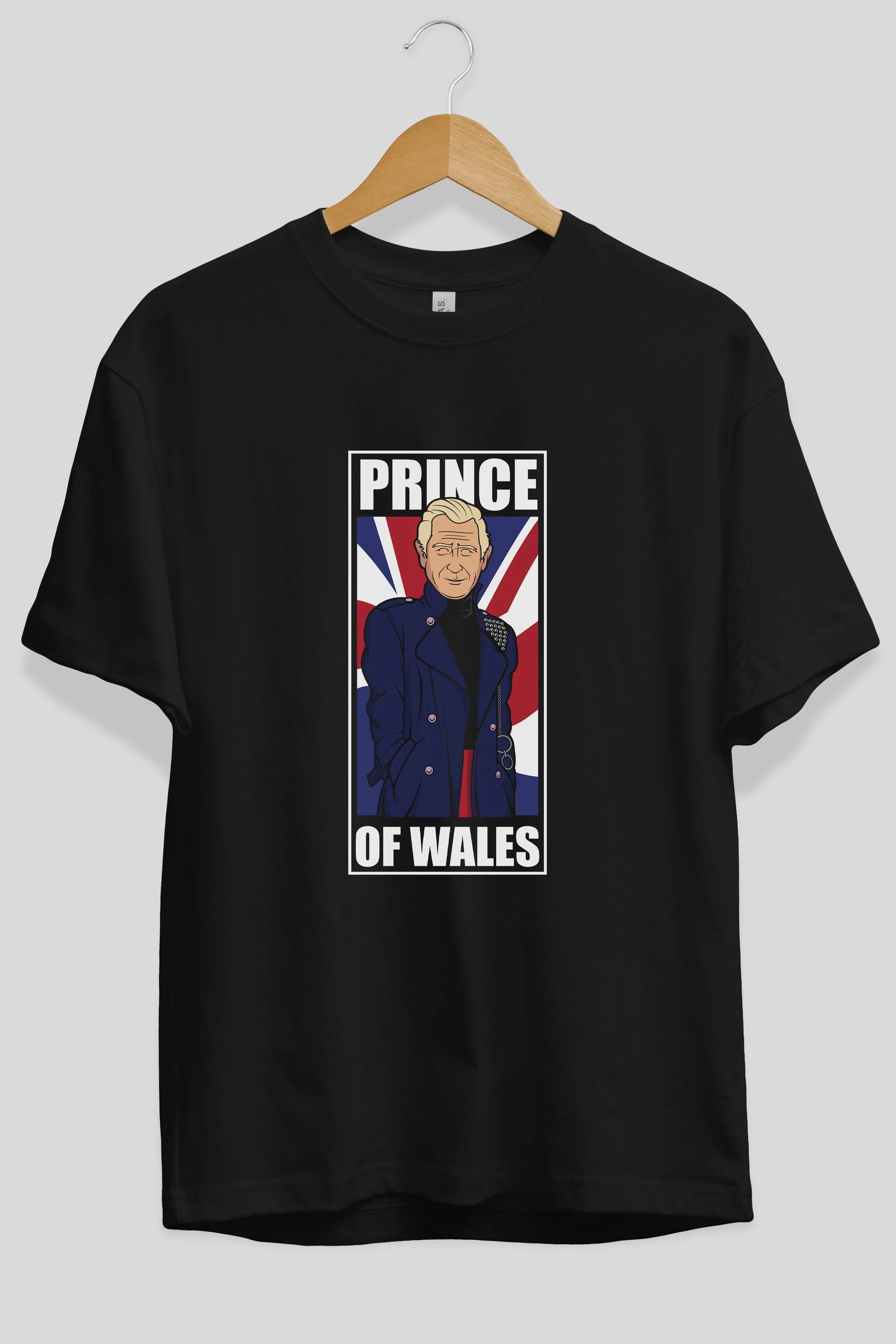 Prince Charles Ön Baskılı Oversize t-shirt Erkek Kadın Unisex %100 Pamuk tişort