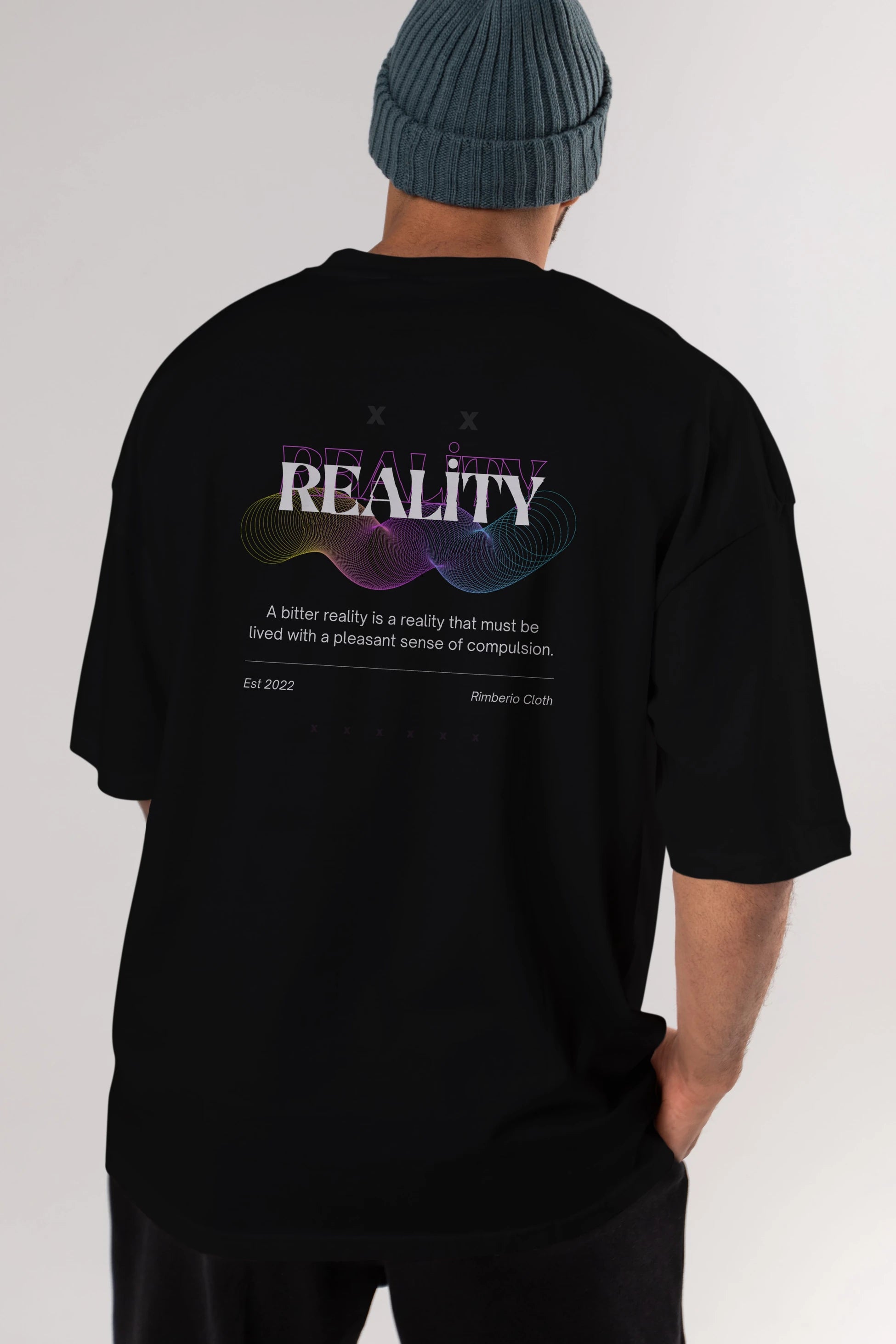 Reality 2 Arka Baskılı Oversize t-shirt Erkek Kadın Unisex