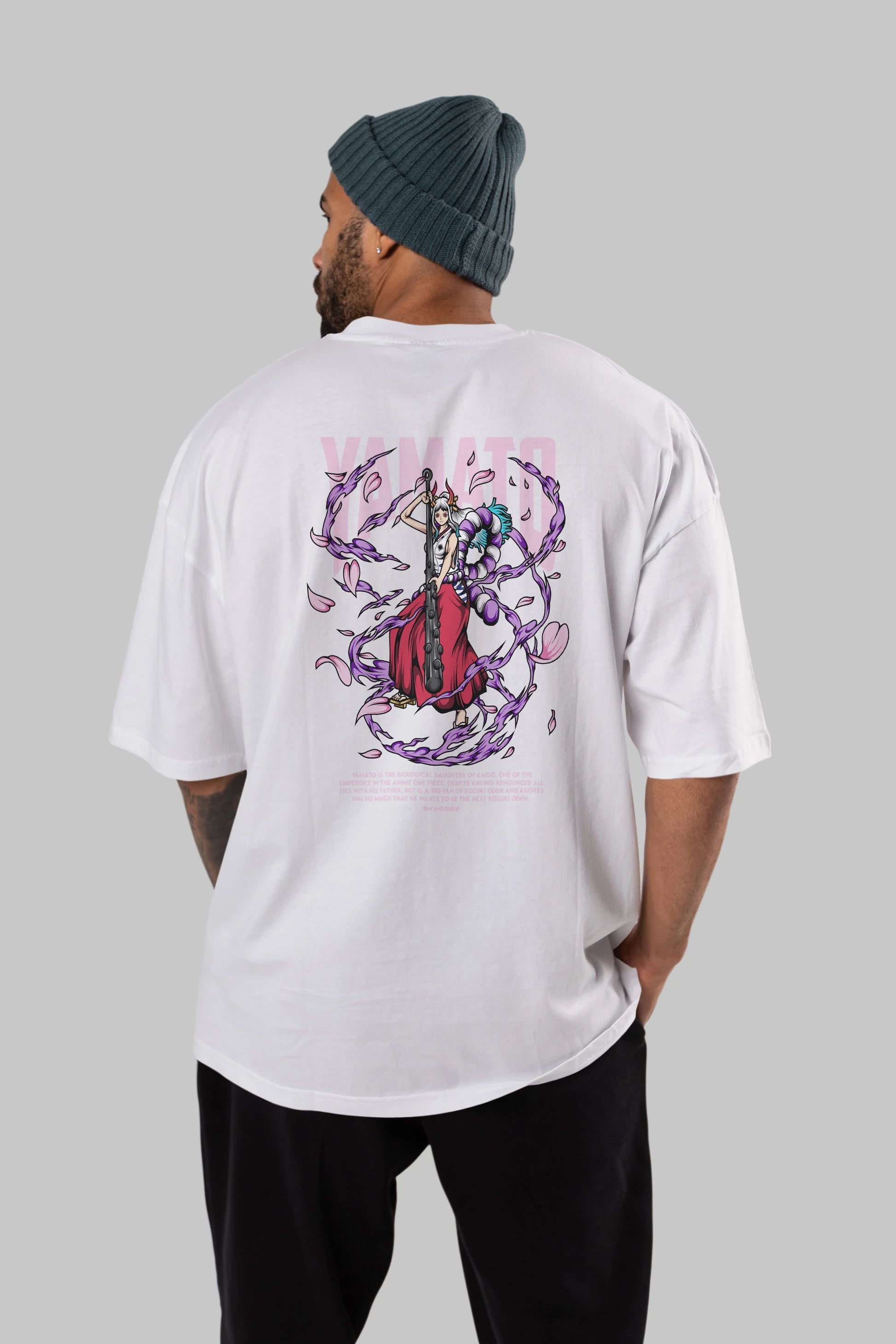 Yamato Anime Arka Baskılı Oversize t-shirt Erkek Kadın Unisex