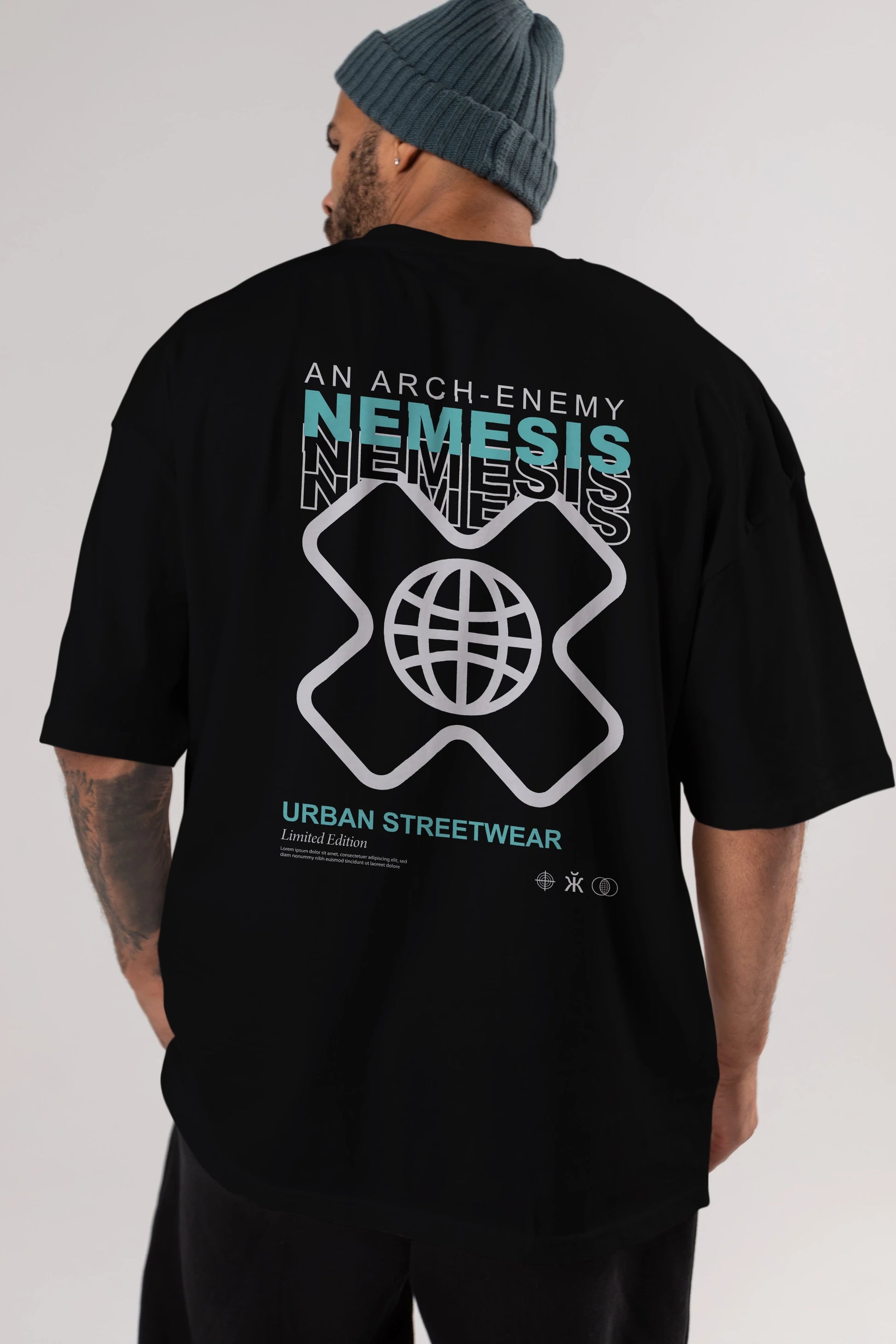 Nemesis Urban Arka Baskılı Oversize t-shirt Erkek Kadın Unisex