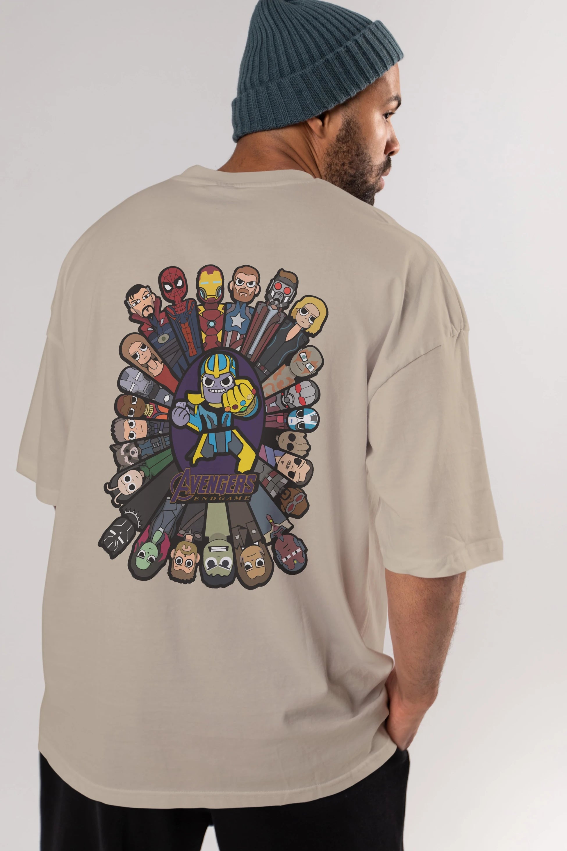 The Avengers (2) Arka Baskılı Oversize t-shirt Erkek Kadın Unisex %100 Pamuk Bisiklet Yaka tişort