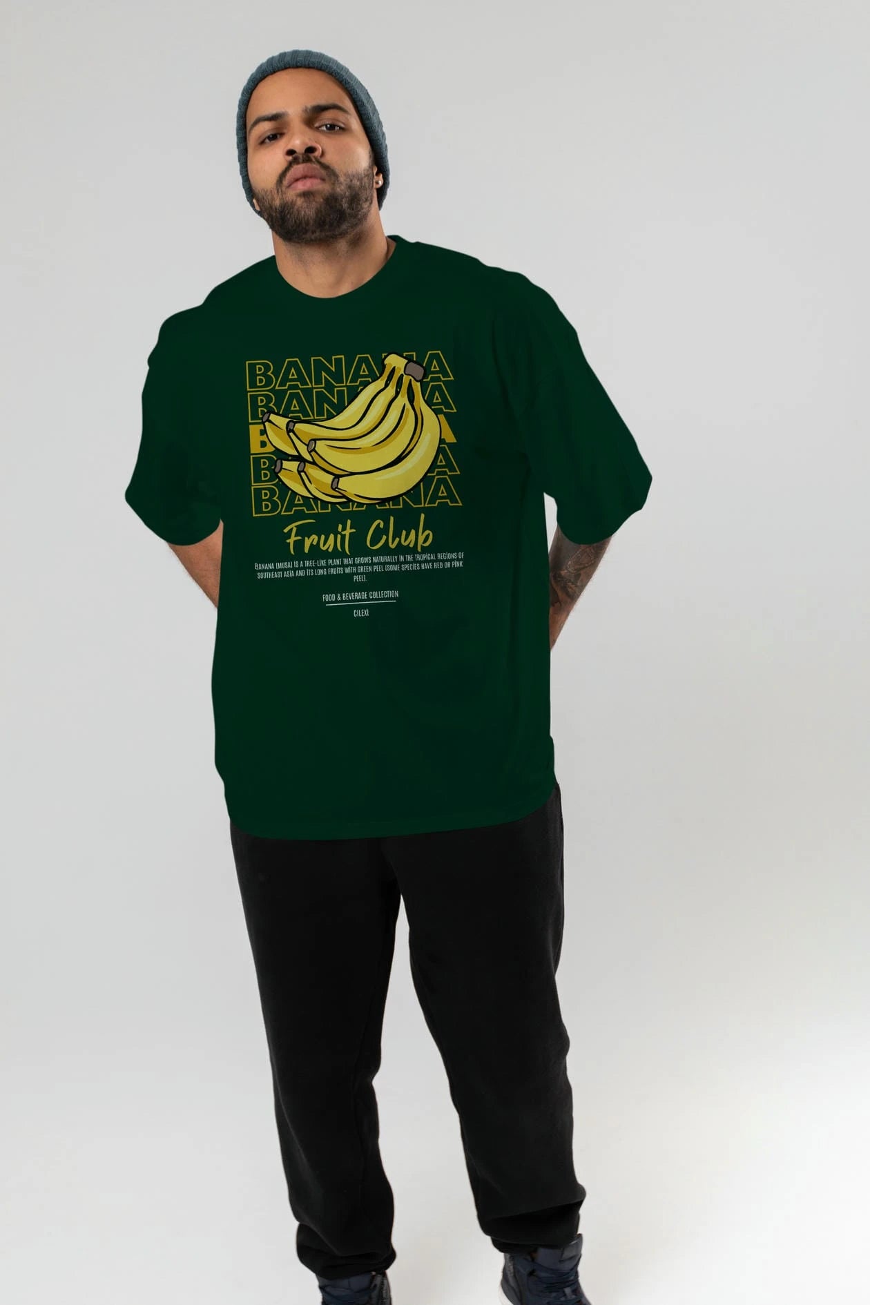 Banana Ön Baskılı Oversize t-shirt Erkek Kadın Pamuk Bisiklet Yaka tişort