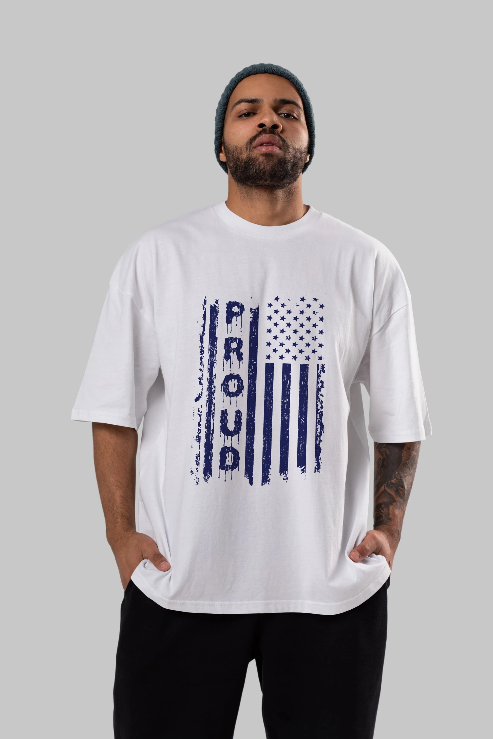 Proud Ön Baskılı Oversize t-shirt Erkek Kadın Unisex
