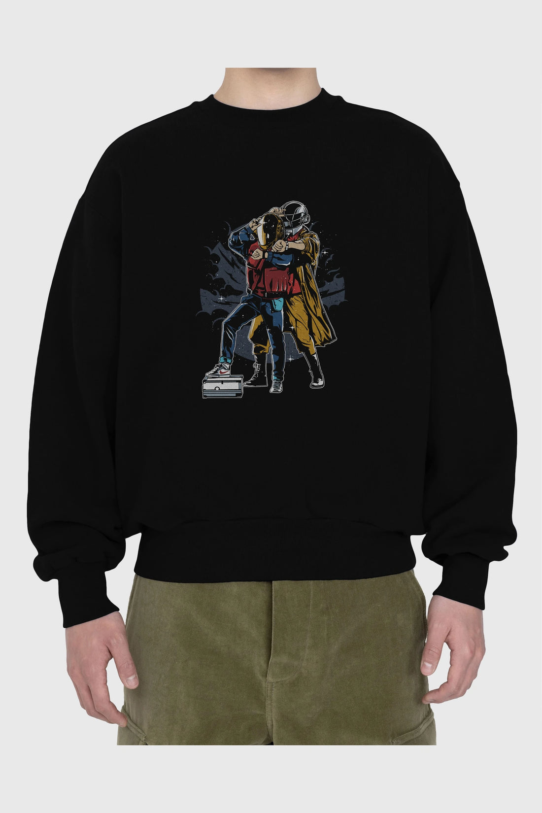 Back To The Beat Ön Baskılı Oversize Sweatshirt Erkek Kadın Unisex