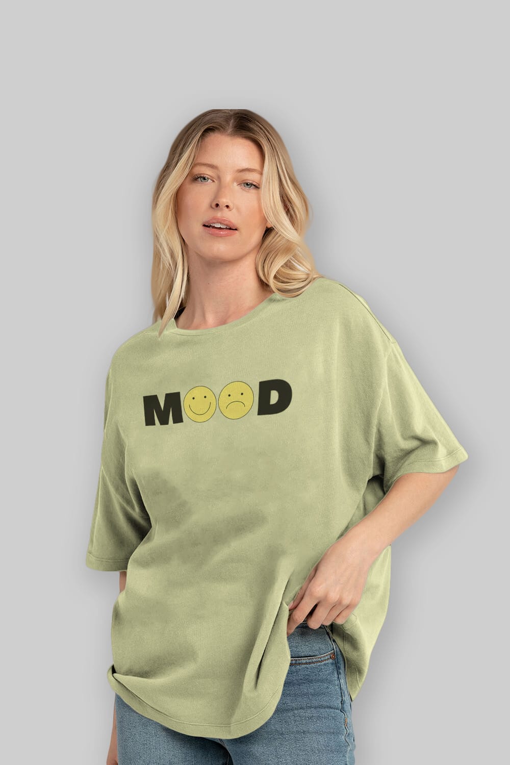 Mood Ön Baskılı Oversize t-shirt Erkek Kadın Unisex