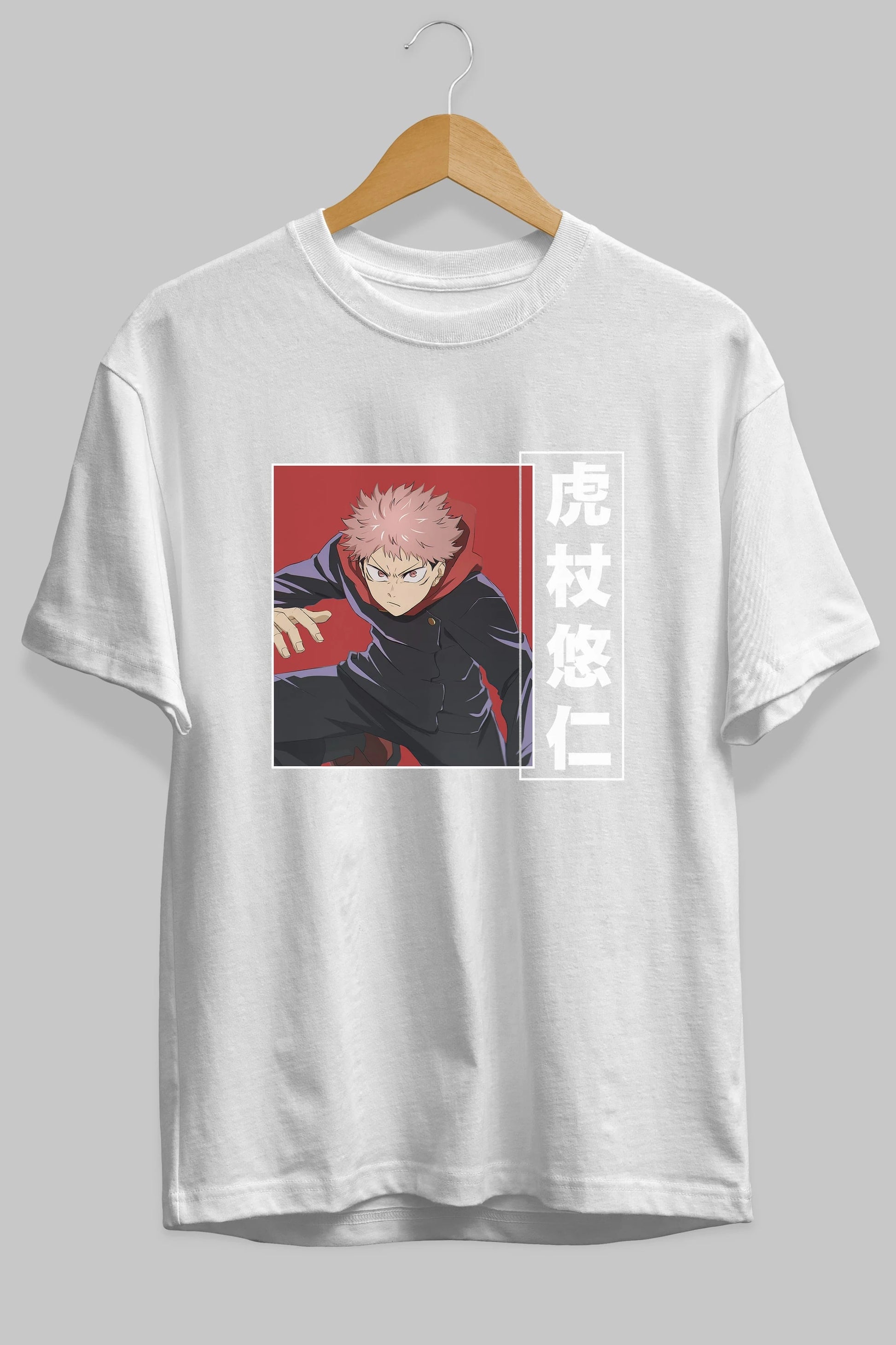Yuuji Itadori 2 Anime Ön Baskılı Oversize t-shirt %100 pamuk Erkek Kadın Unisex