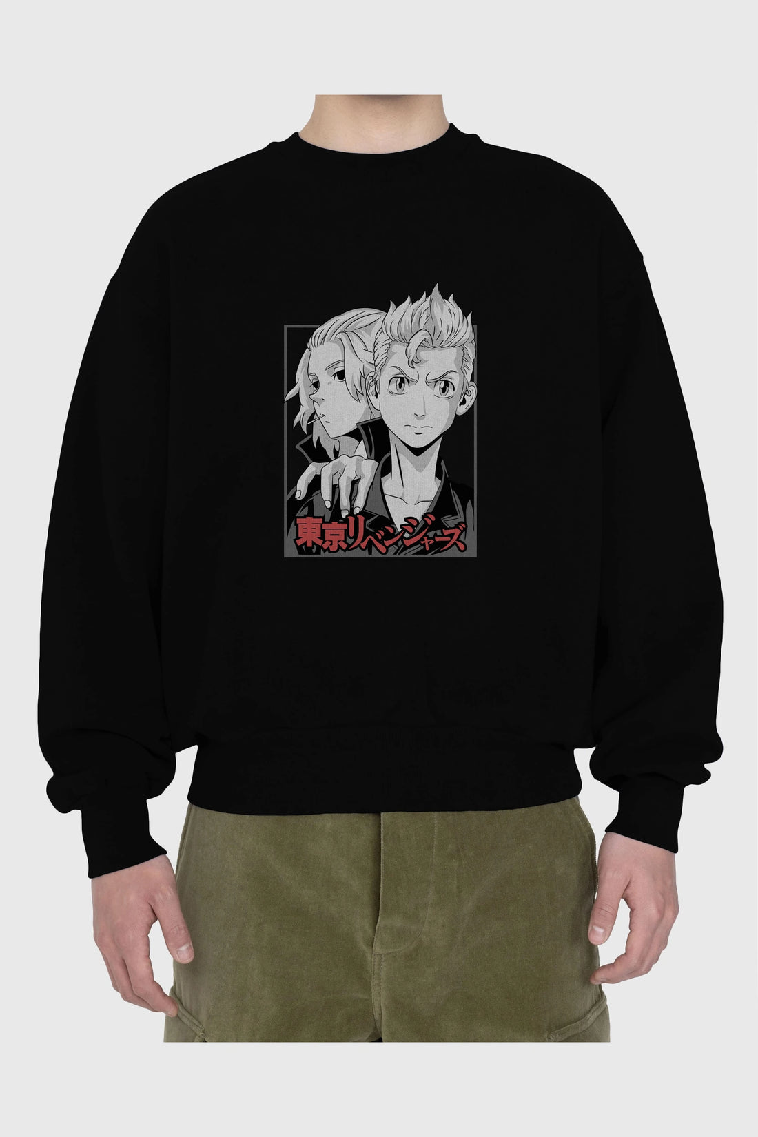 TOKYO REVENGERS Anime Ön Baskılı Oversize Sweatshirt Erkek Kadın Unisex