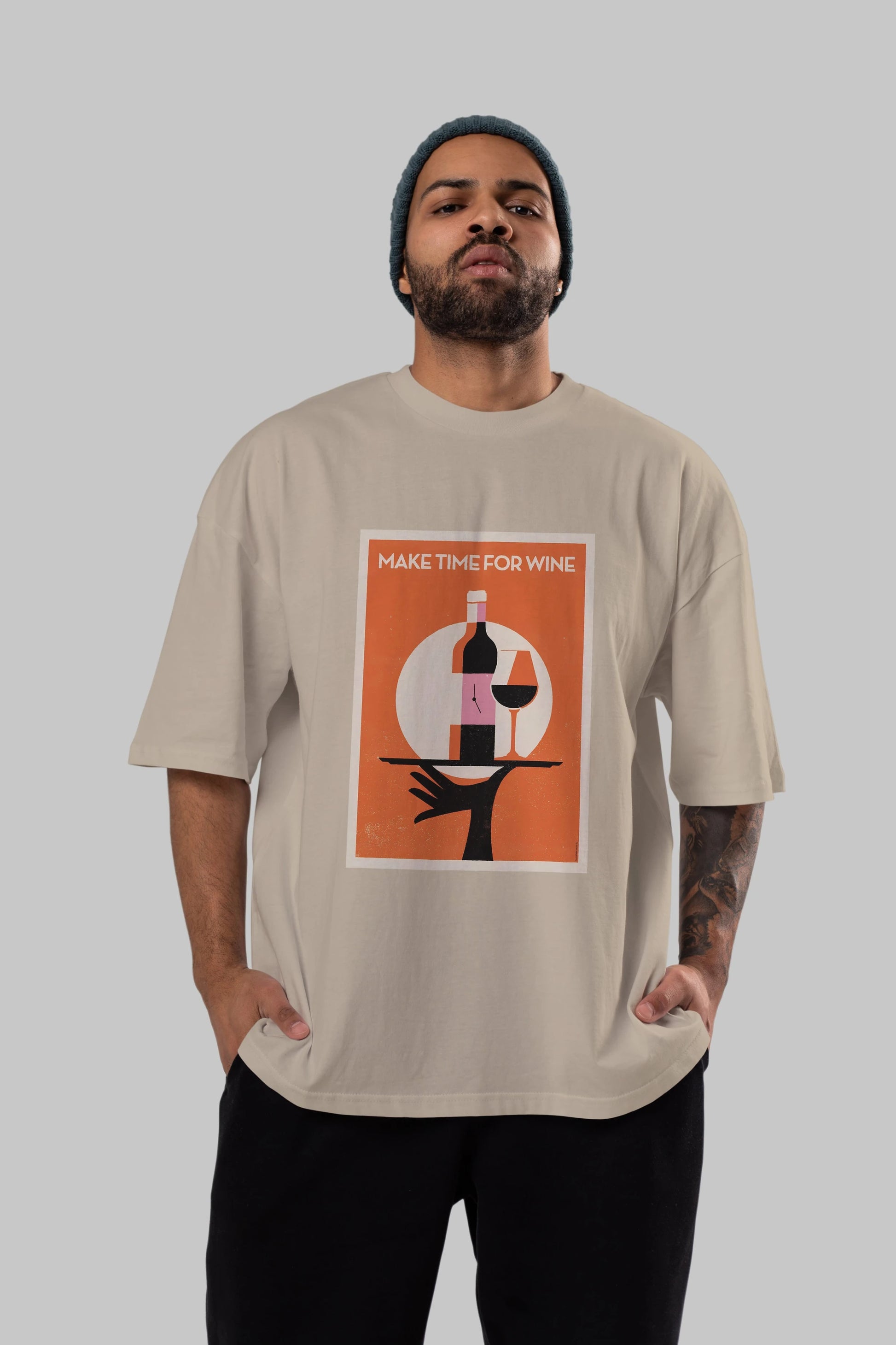 Make Time For Wine Ön Baskılı Oversize t-shirt Erkek Kadın Unisex %100 Pamuk Bisiklet Yaka tişort
