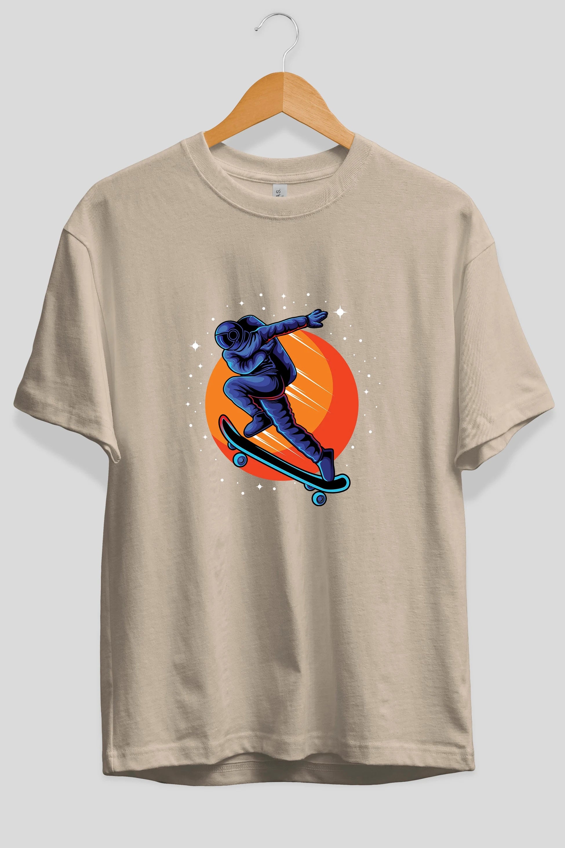 Astroskate Run Ön Baskılı Oversize t-shirt Erkek Kadın Unisex