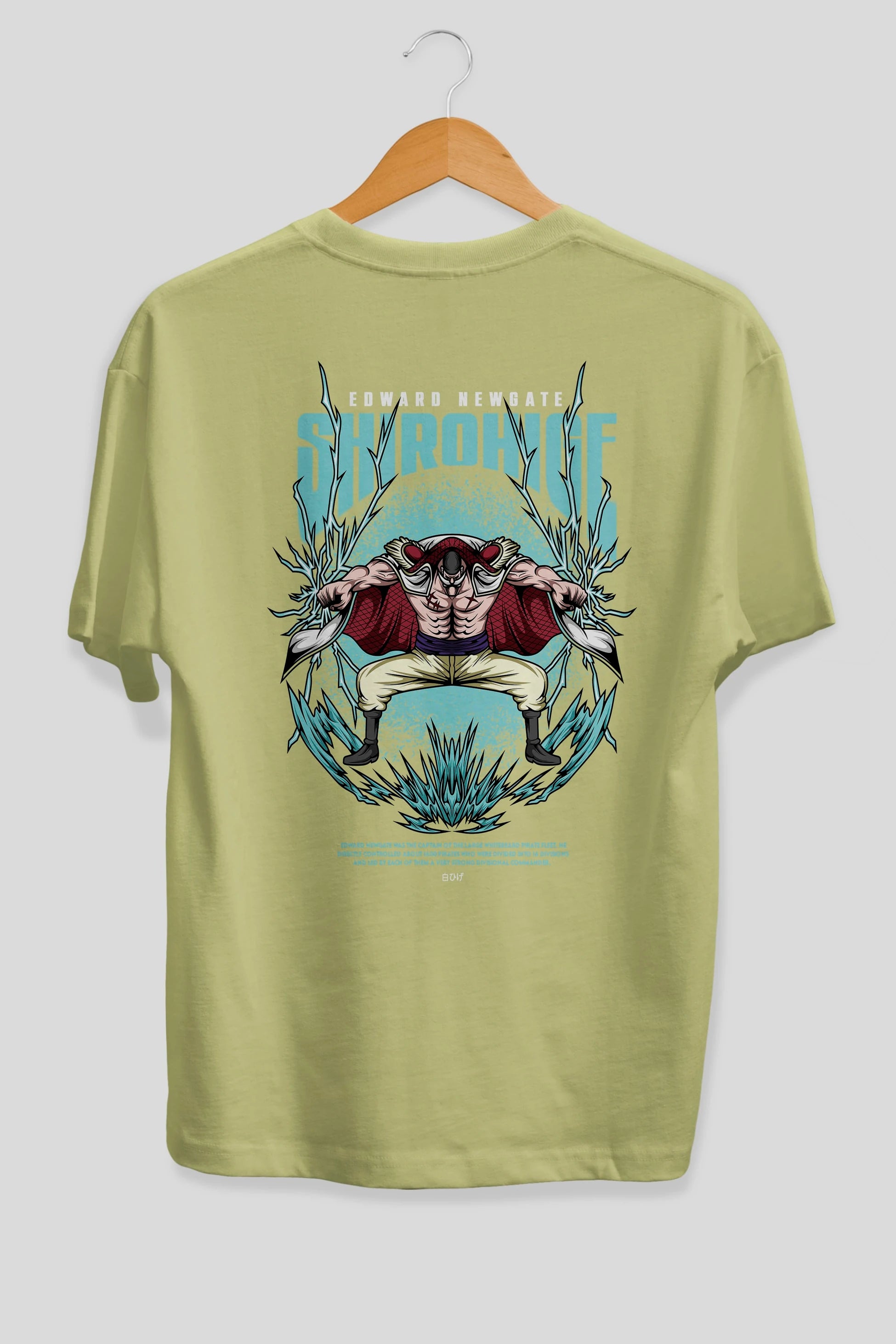 Shirohige Anime Arka Baskılı Oversize t-shirt Erkek Kadın Unisex