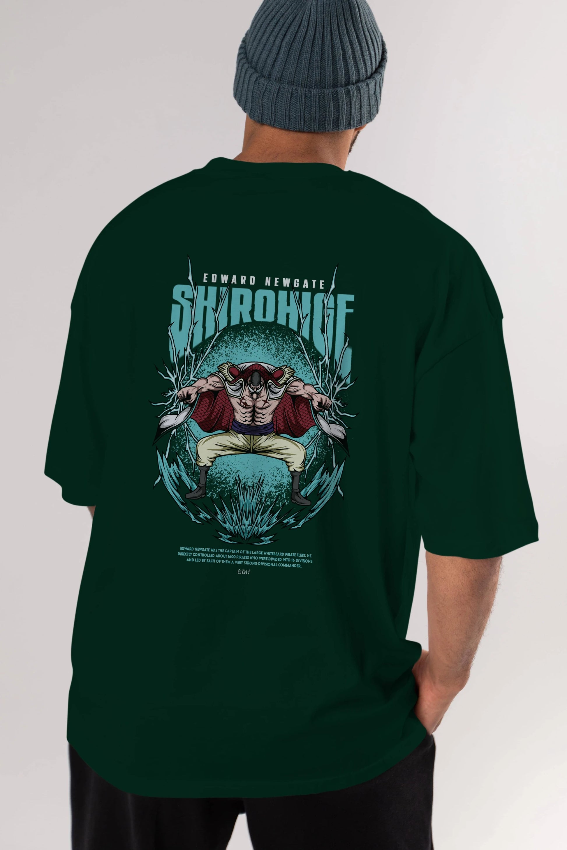 Shirohige Anime Arka Baskılı Oversize t-shirt Erkek Kadın Unisex