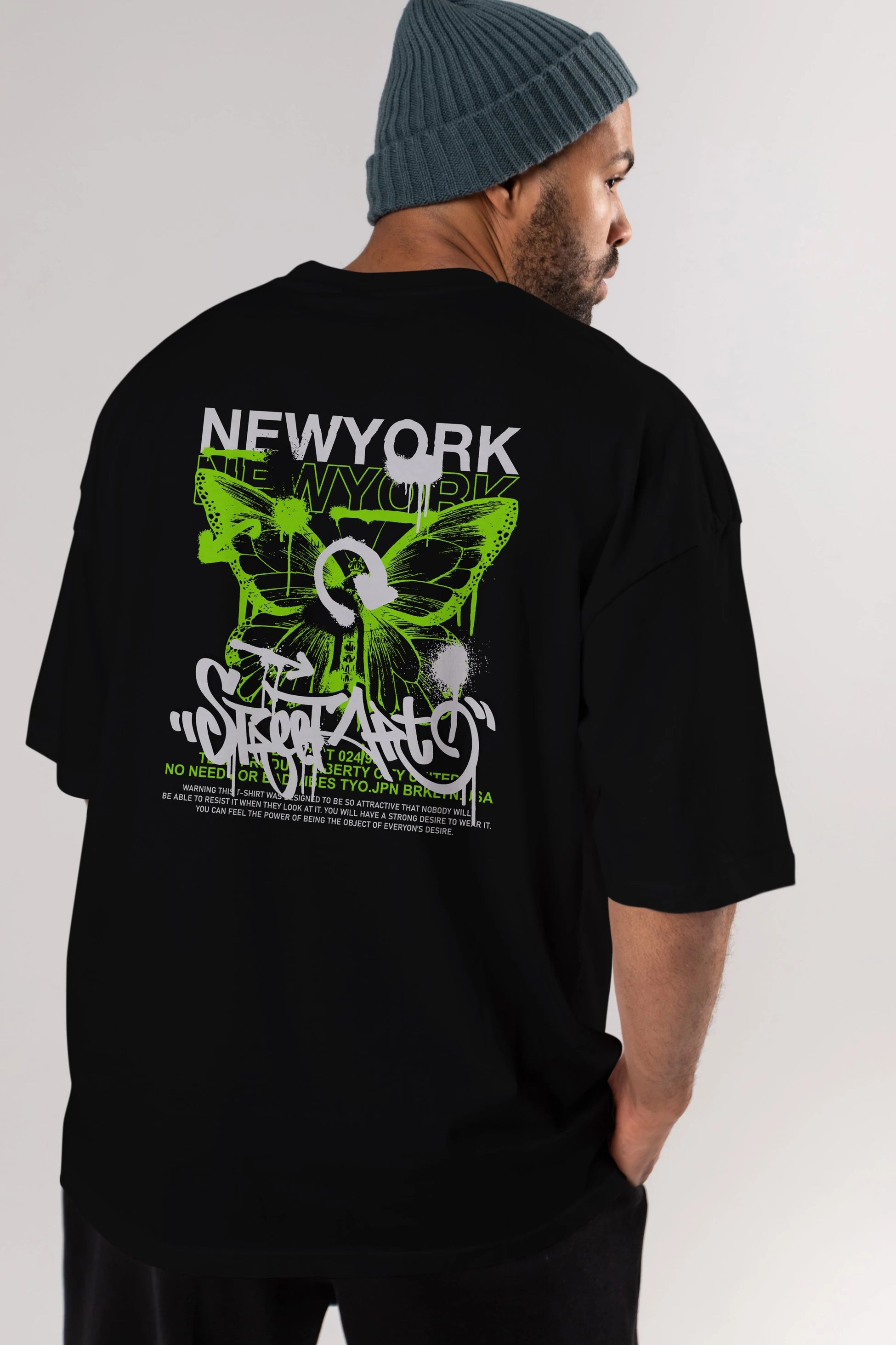 New York Street Style Arka Baskılı Oversize t-shirt Erkek Kadın Unisex