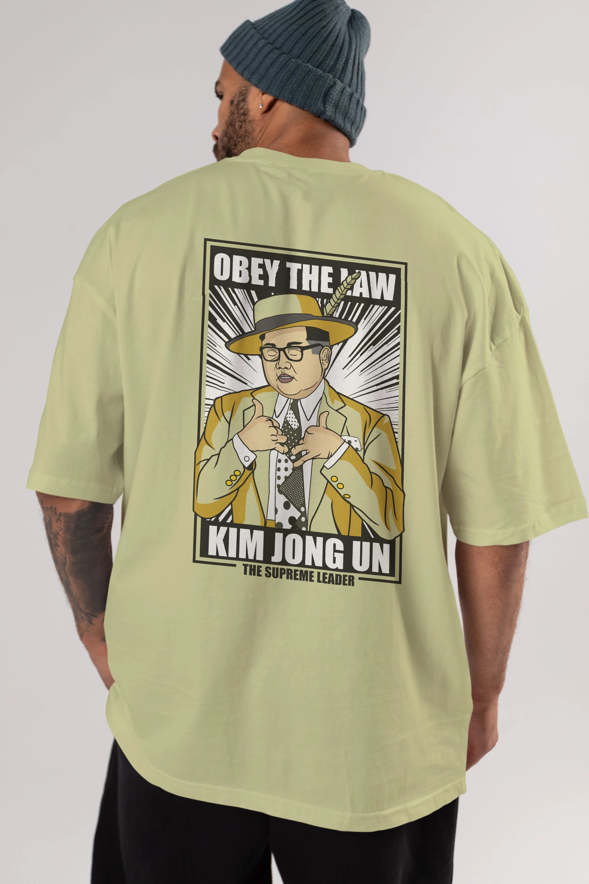 The Mask Jong Un Arka Baskılı Oversize t-shirt Erkek Kadın Unisex %100 Pamuk tişort