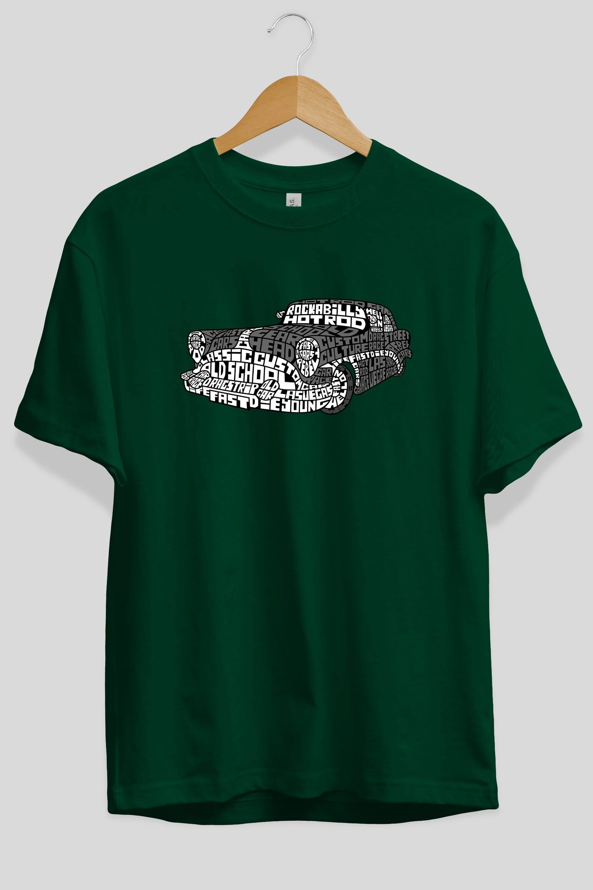 Hotrod Ön Baskılı Oversize t-shirt %100 pamuk Erkek Kadın Unisex