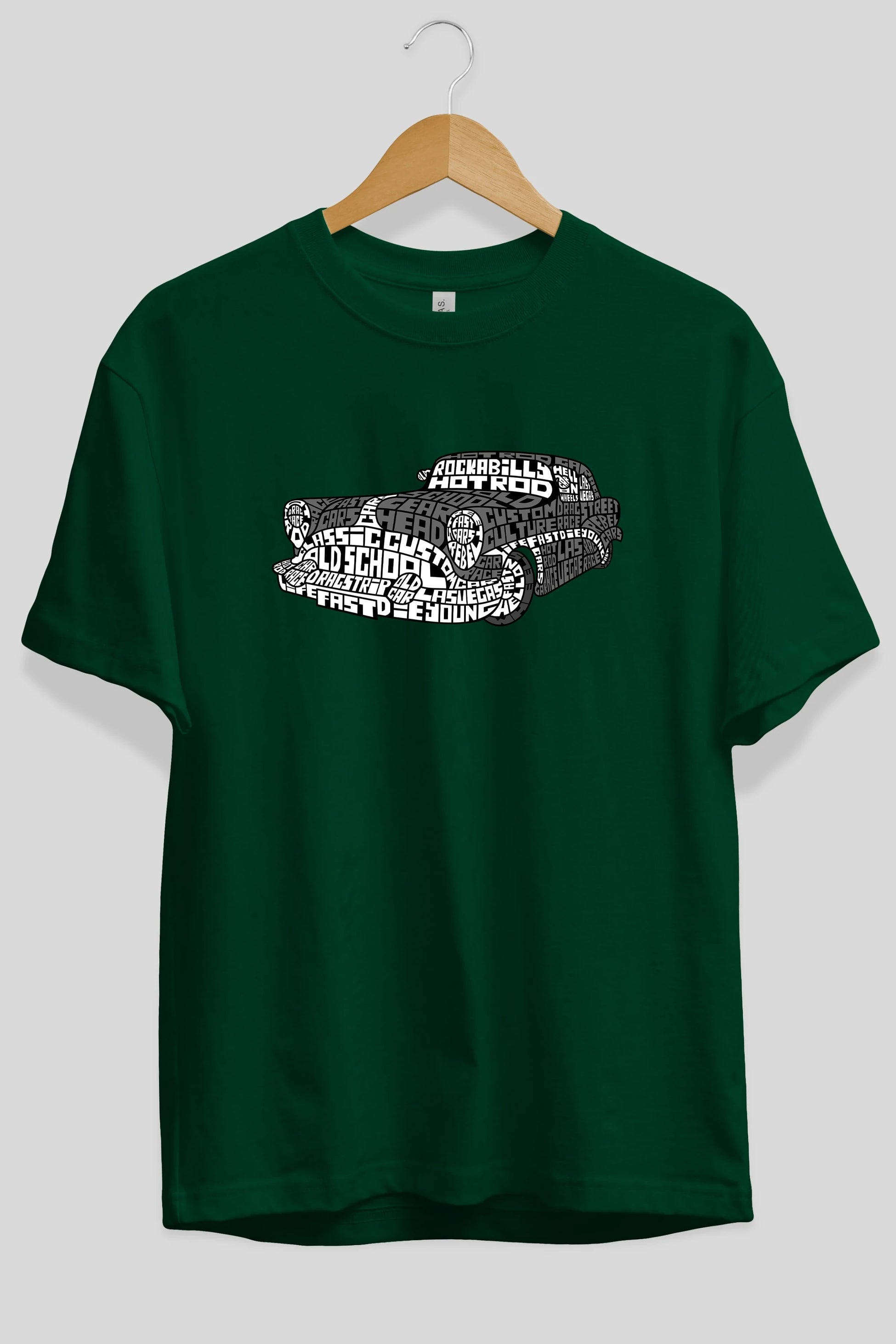 Hotrod Ön Baskılı Oversize t-shirt %100 pamuk Erkek Kadın Unisex