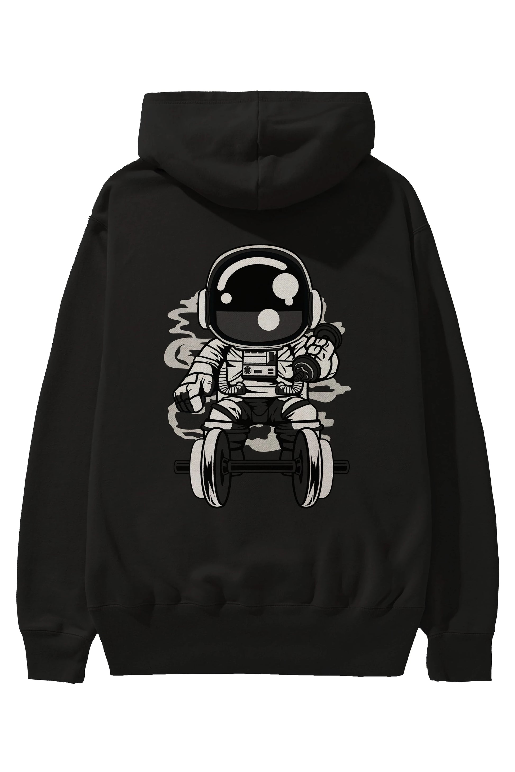Astronaut Gym Arka Baskılı Hoodie Oversize Kapüşonlu Sweatshirt Erkek Kadın Unisex