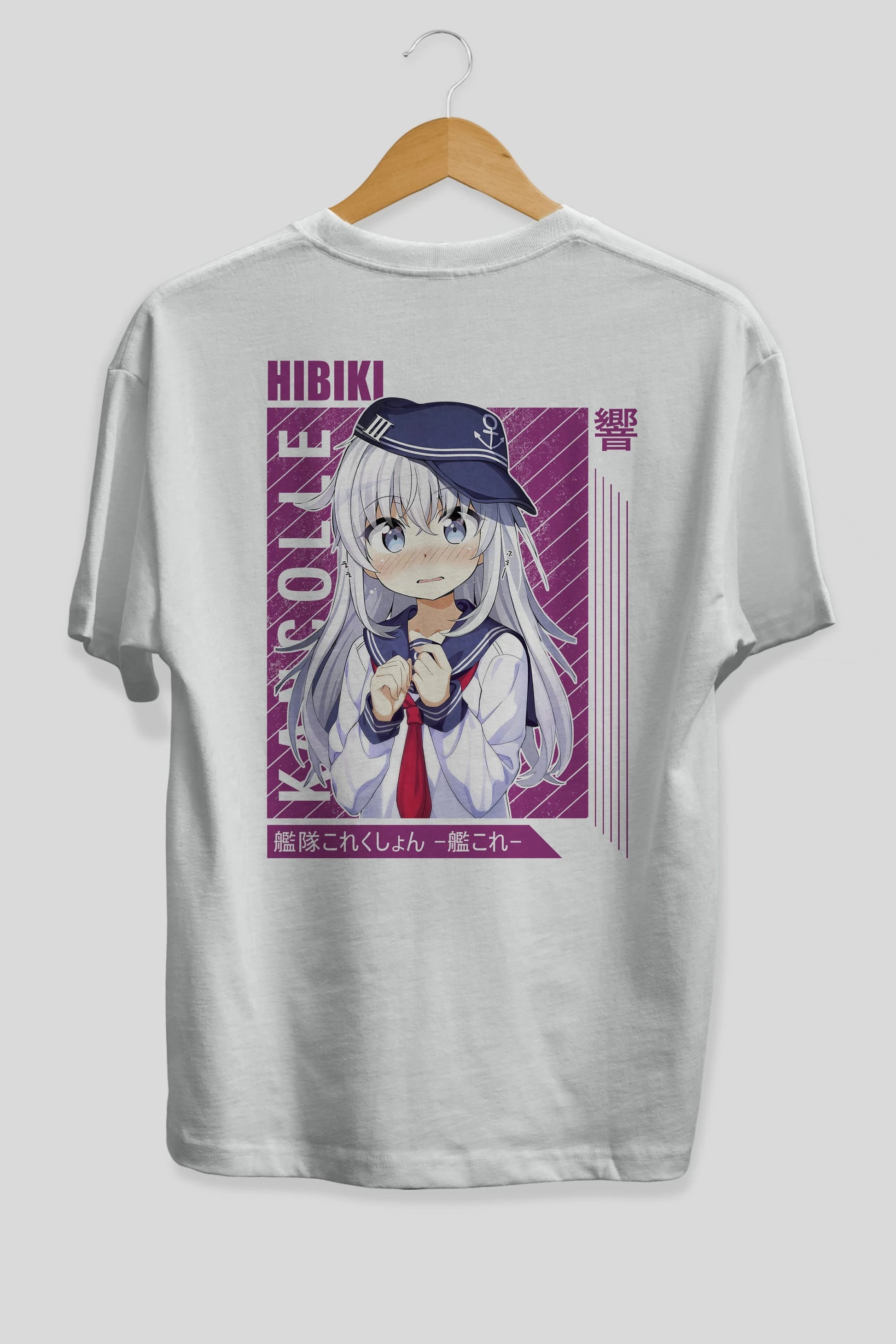 Hibiki 4 Anime Arka Baskılı Oversize t-shirt Erkek Kadın Unisex
