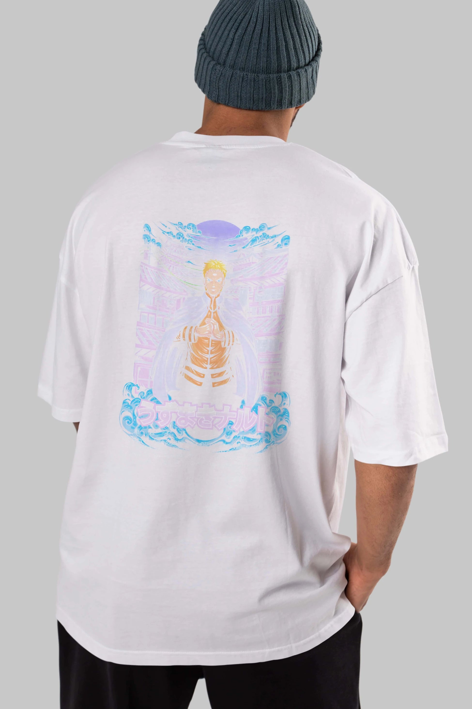 NARUTO (8) Anime Arka Baskılı Oversize t-shirt Erkek Kadın Unisex