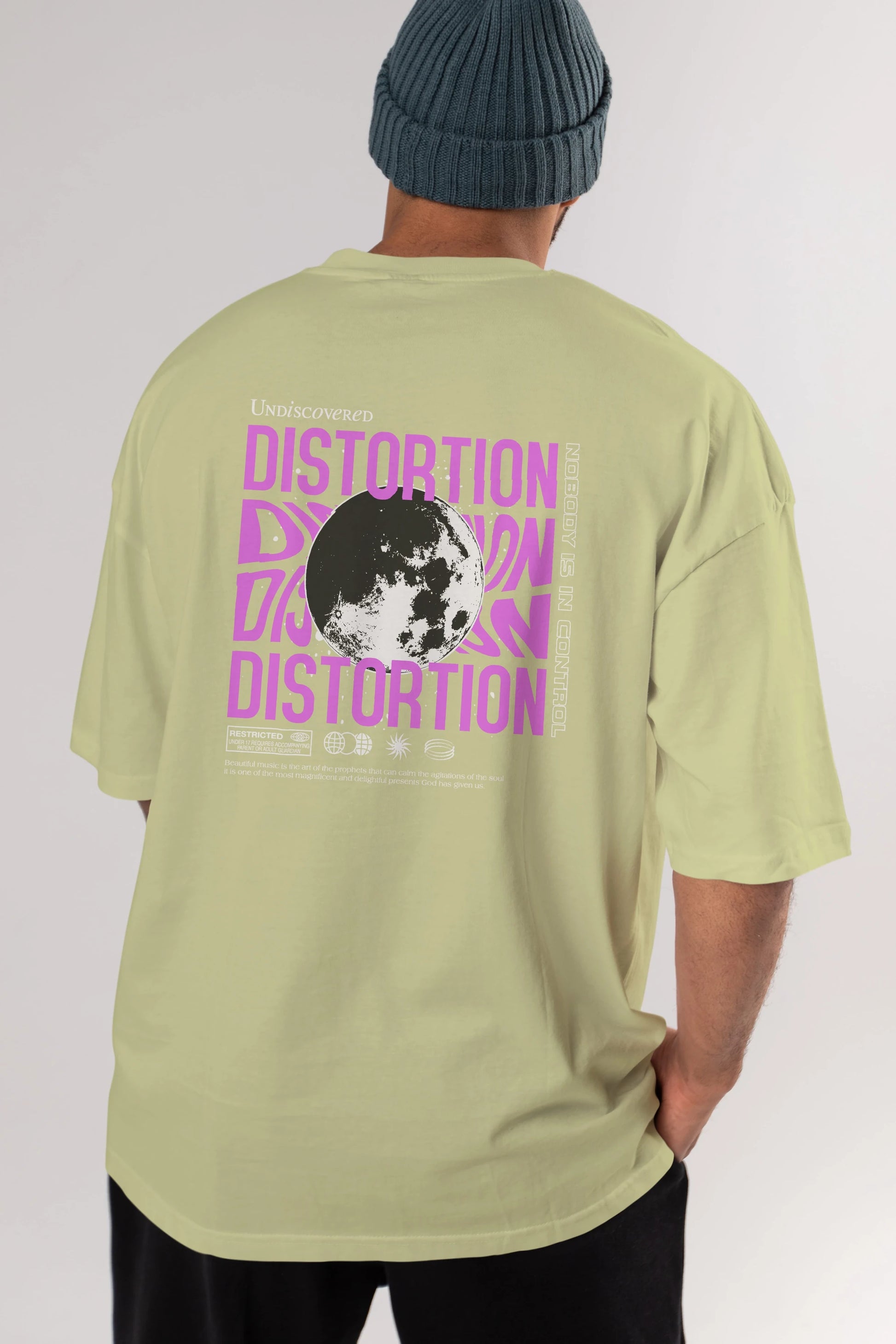 Distortion Arka Baskılı Oversize t-shirt Erkek Kadın Unisex