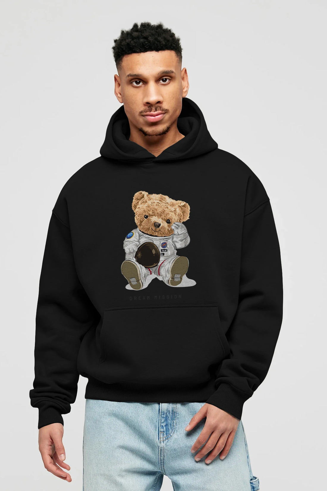 Teddy Bear Asrtonot Ön Baskılı Hoodie Oversize Kapüşonlu Sweatshirt Erkek Kadın Unisex