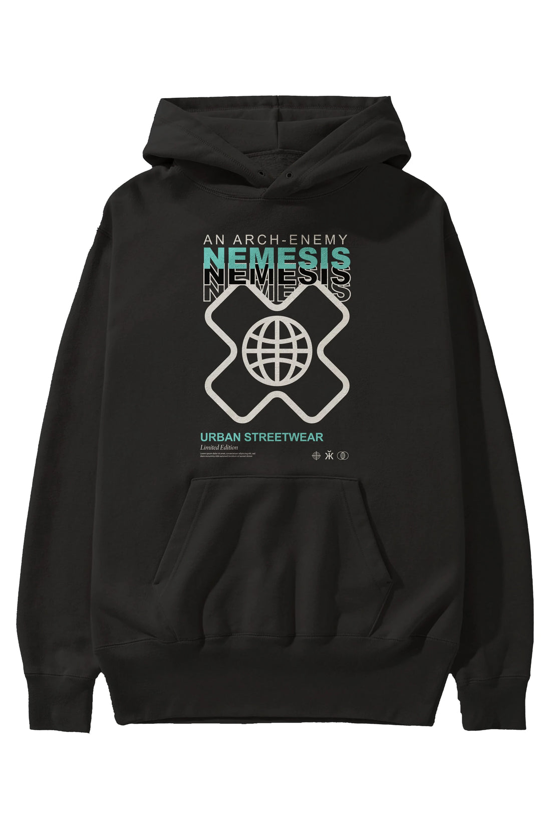 Nemesis Urban Ön Baskılı Hoodie Oversize Kapüşonlu Sweatshirt Erkek Kadın Unisex