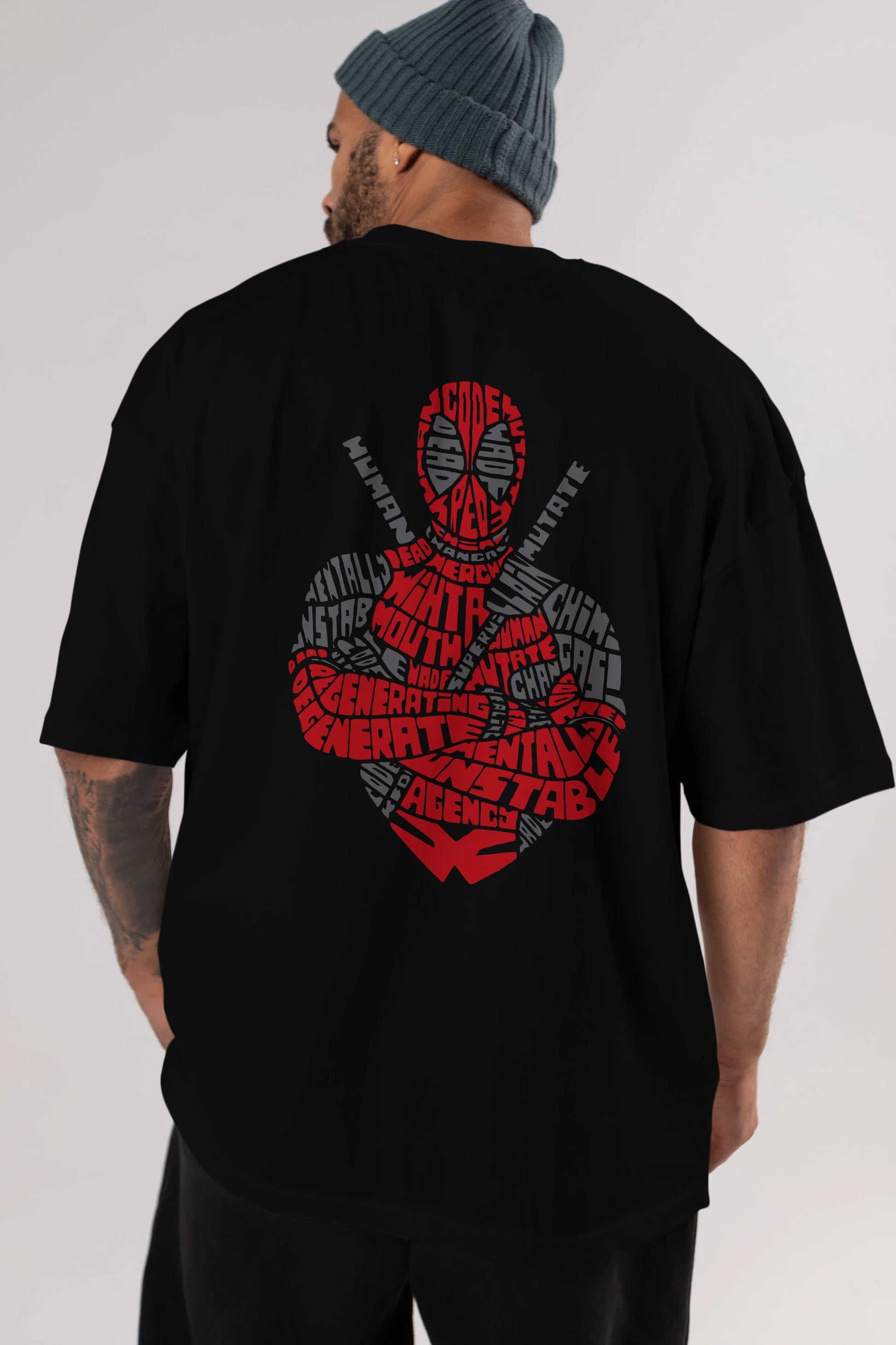 Deadpool (16) Arka Baskılı Oversize t-shirt Erkek Kadın Unisex %100 Pamuk Bisiklet Yaka tişort