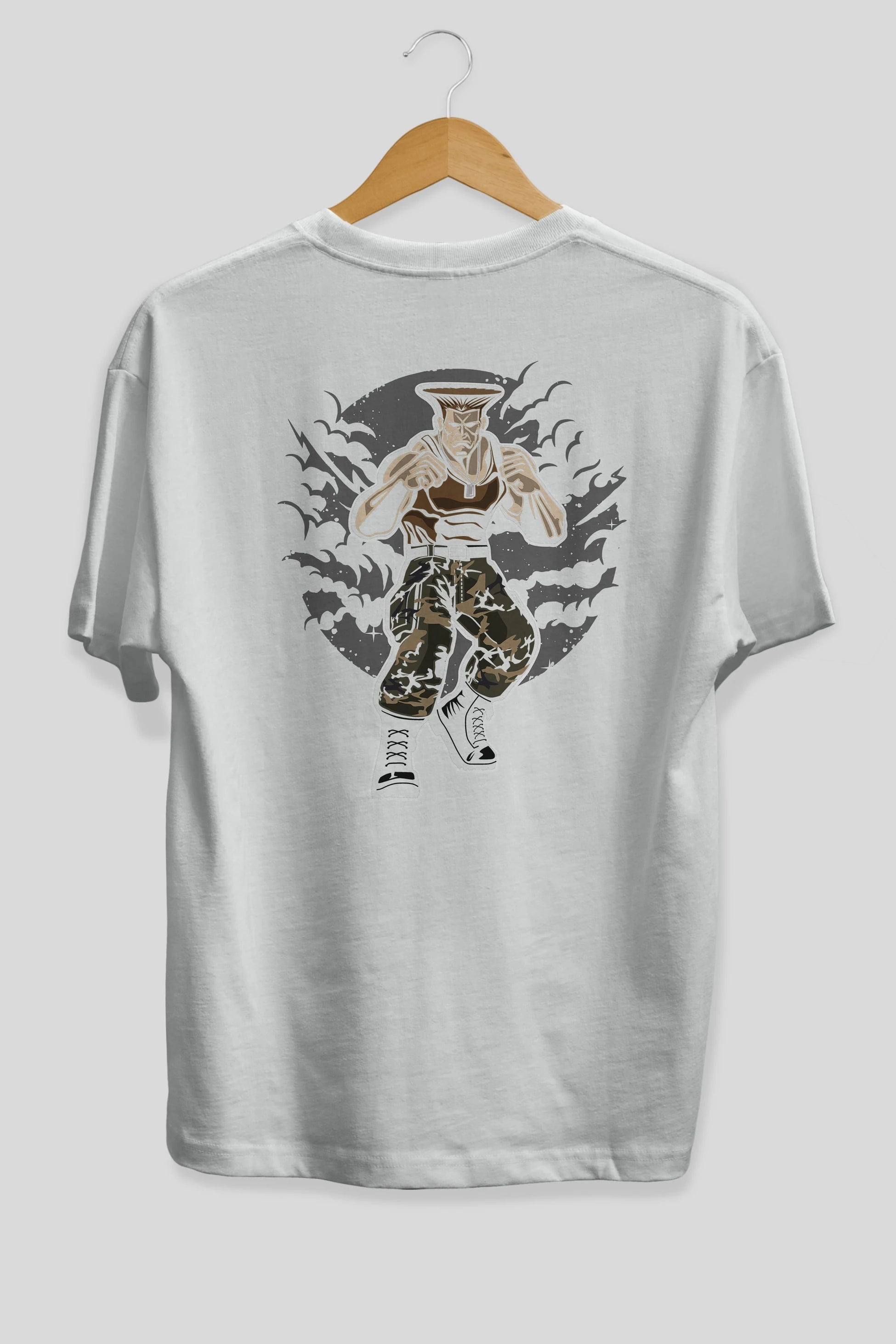 Guile Arka Baskılı Oversize t-shirt Erkek Kadın Unisex %100 Pamuk