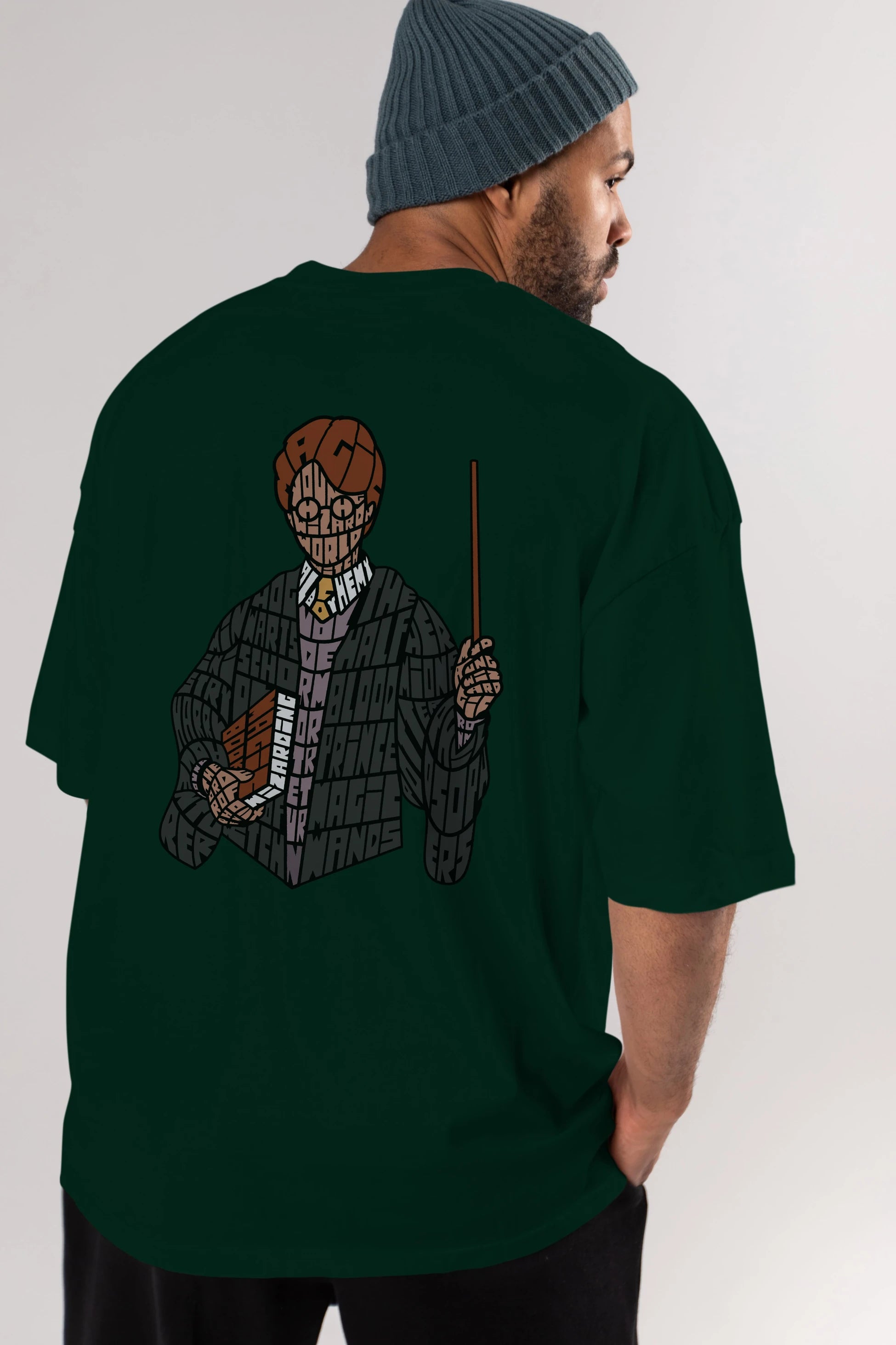 Harry Arka Baskılı Oversize t-shirt %100 pamuk Erkek Kadın Unisex