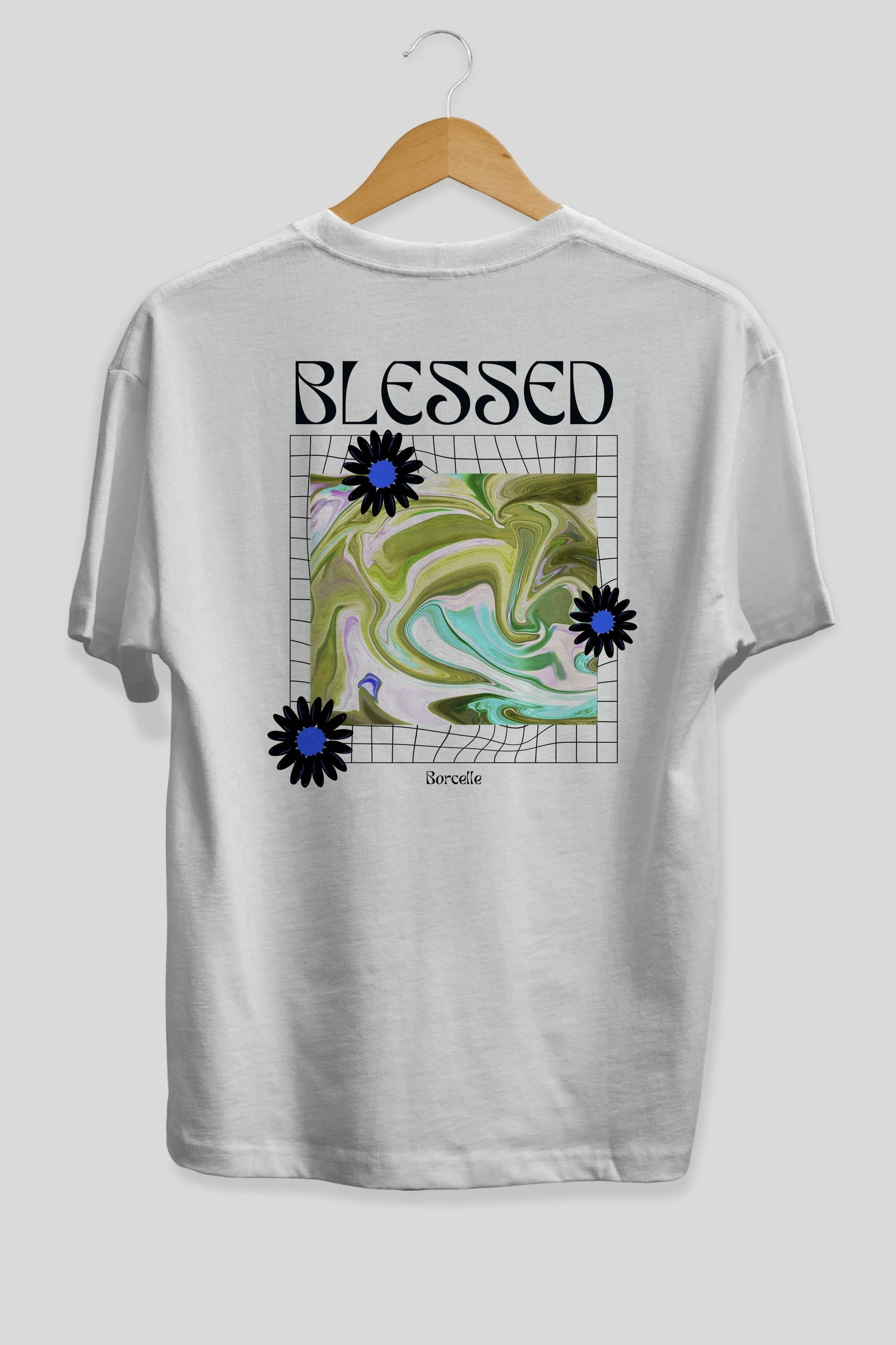 Blessed Arka Baskılı Oversize t-shirt Erkek Kadın Unisex