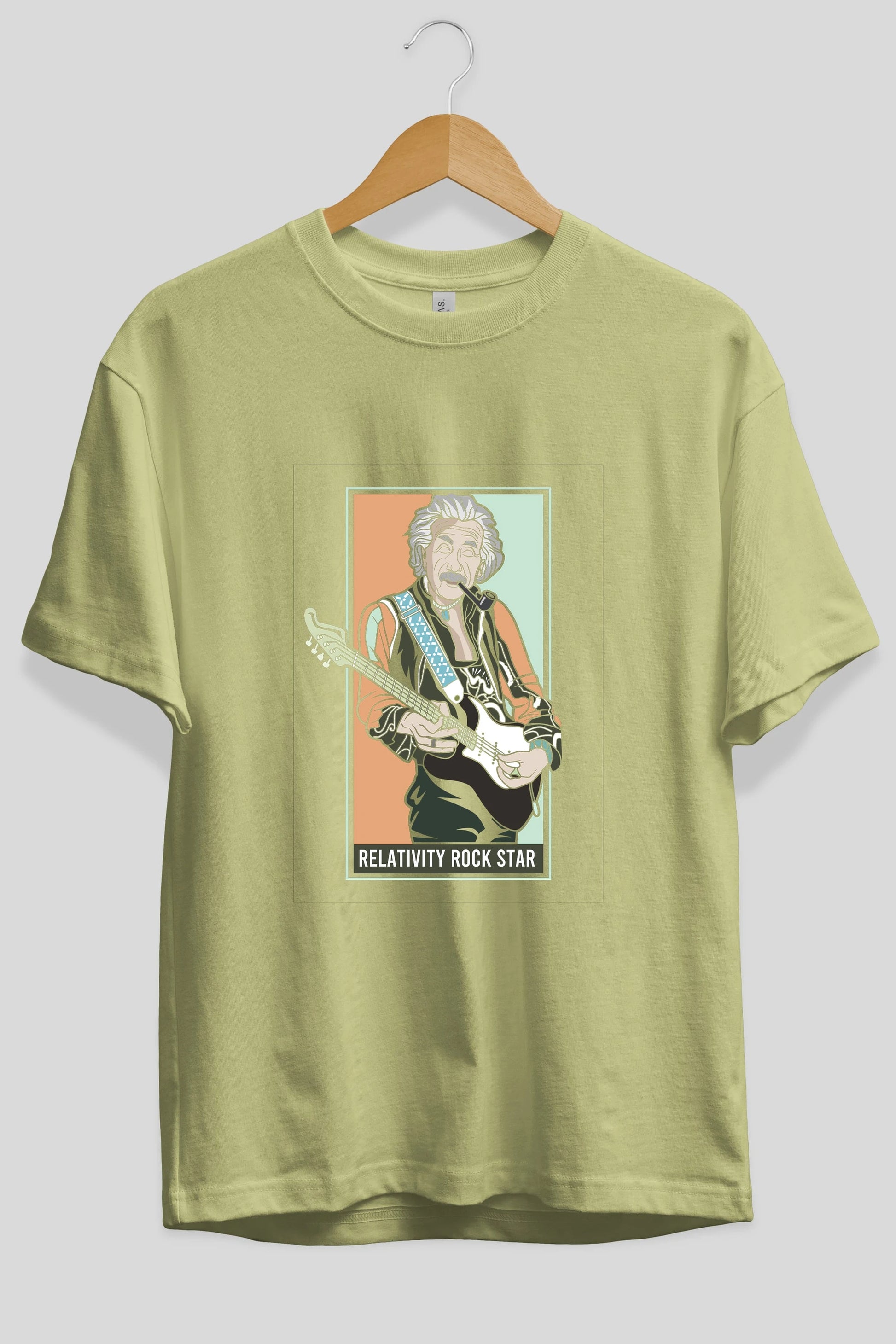 Jimmy Einstein Ön Baskılı Oversize t-shirt Erkek Kadın Unisex %100 Pamuk tişort
