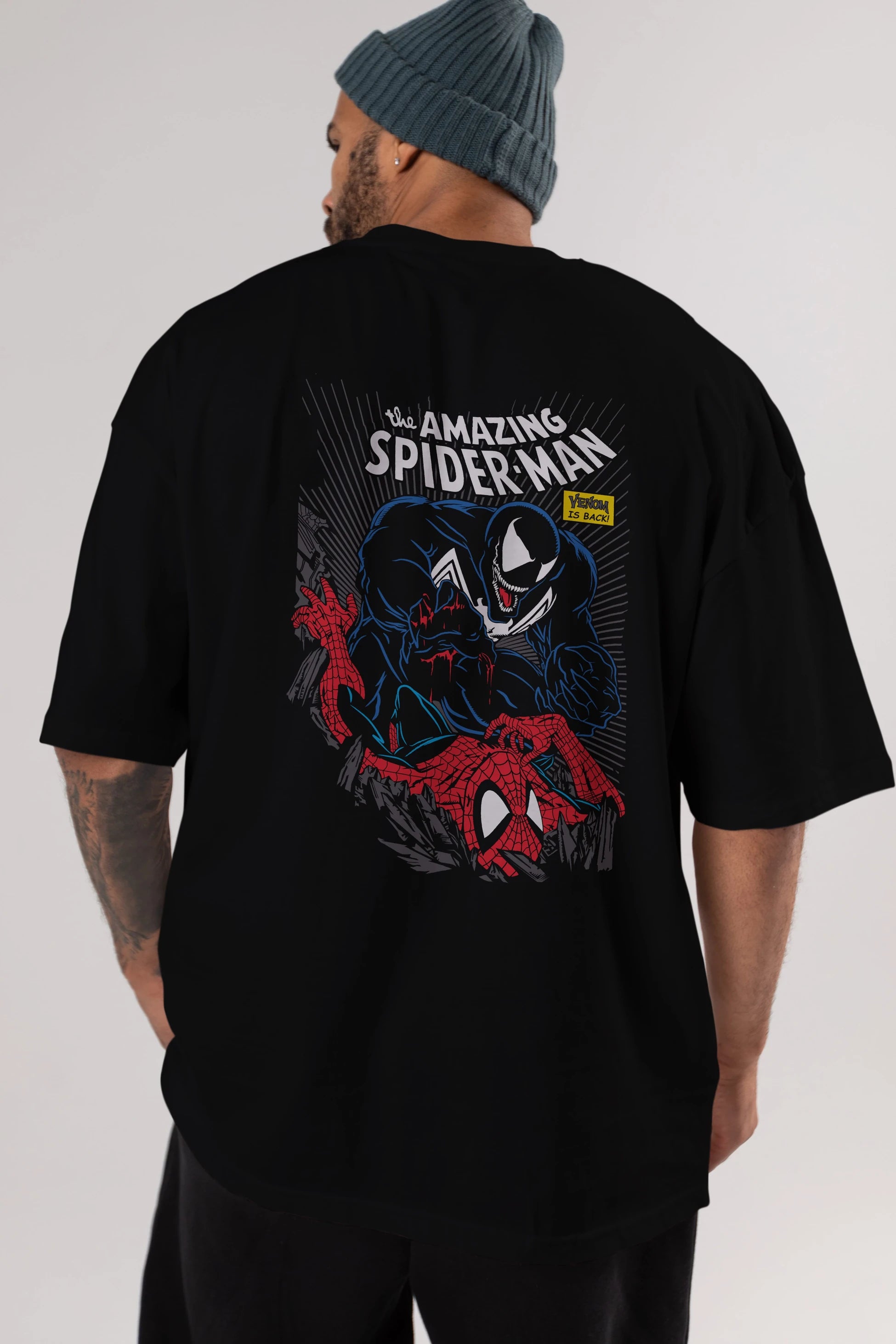 Venom (19) Arka Baskılı Oversize t-shirt Erkek Kadın Unisex %100 Pamuk Bisiklet Yaka tişort