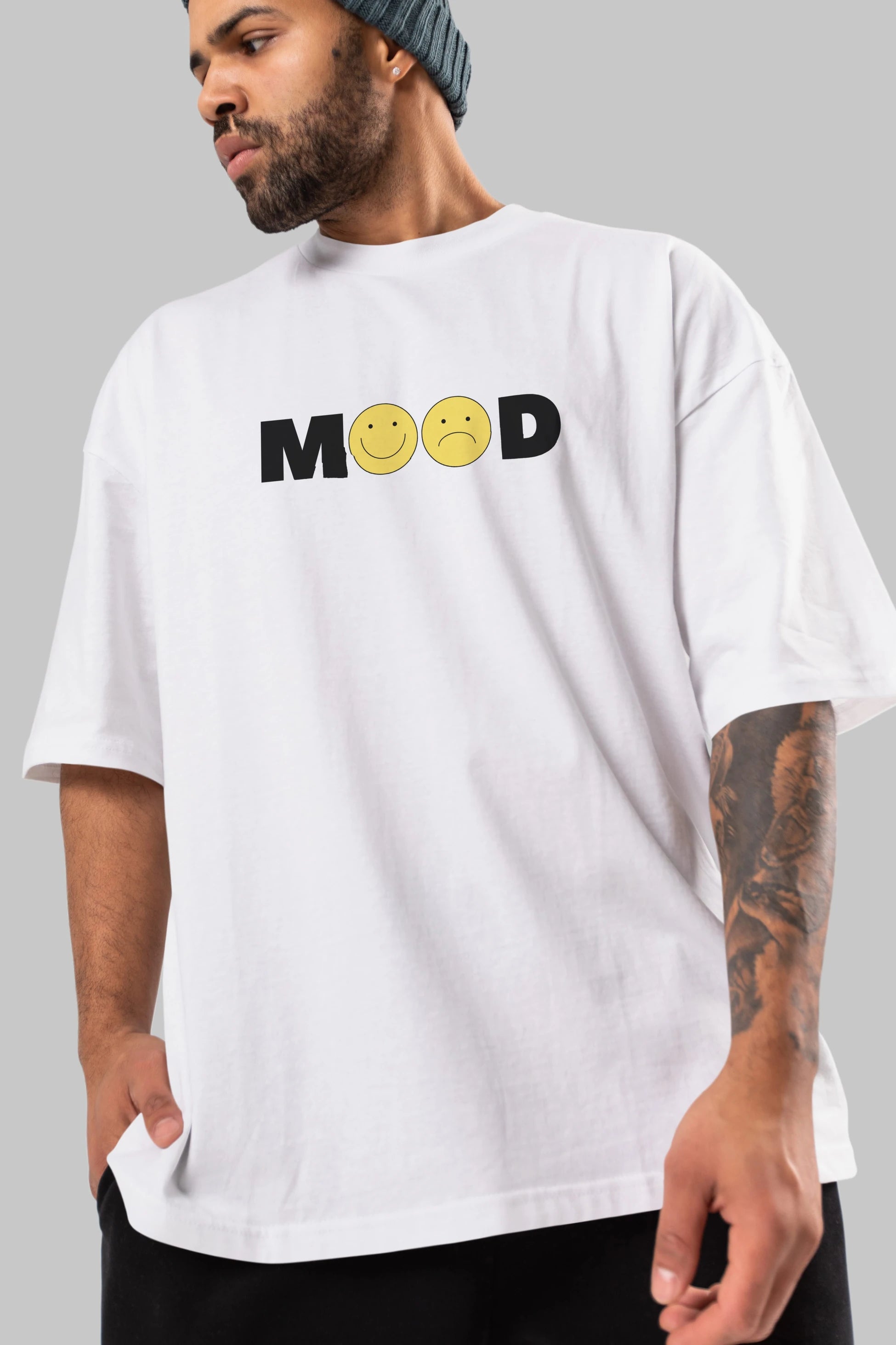 Mood Ön Baskılı Oversize t-shirt Erkek Kadın Unisex