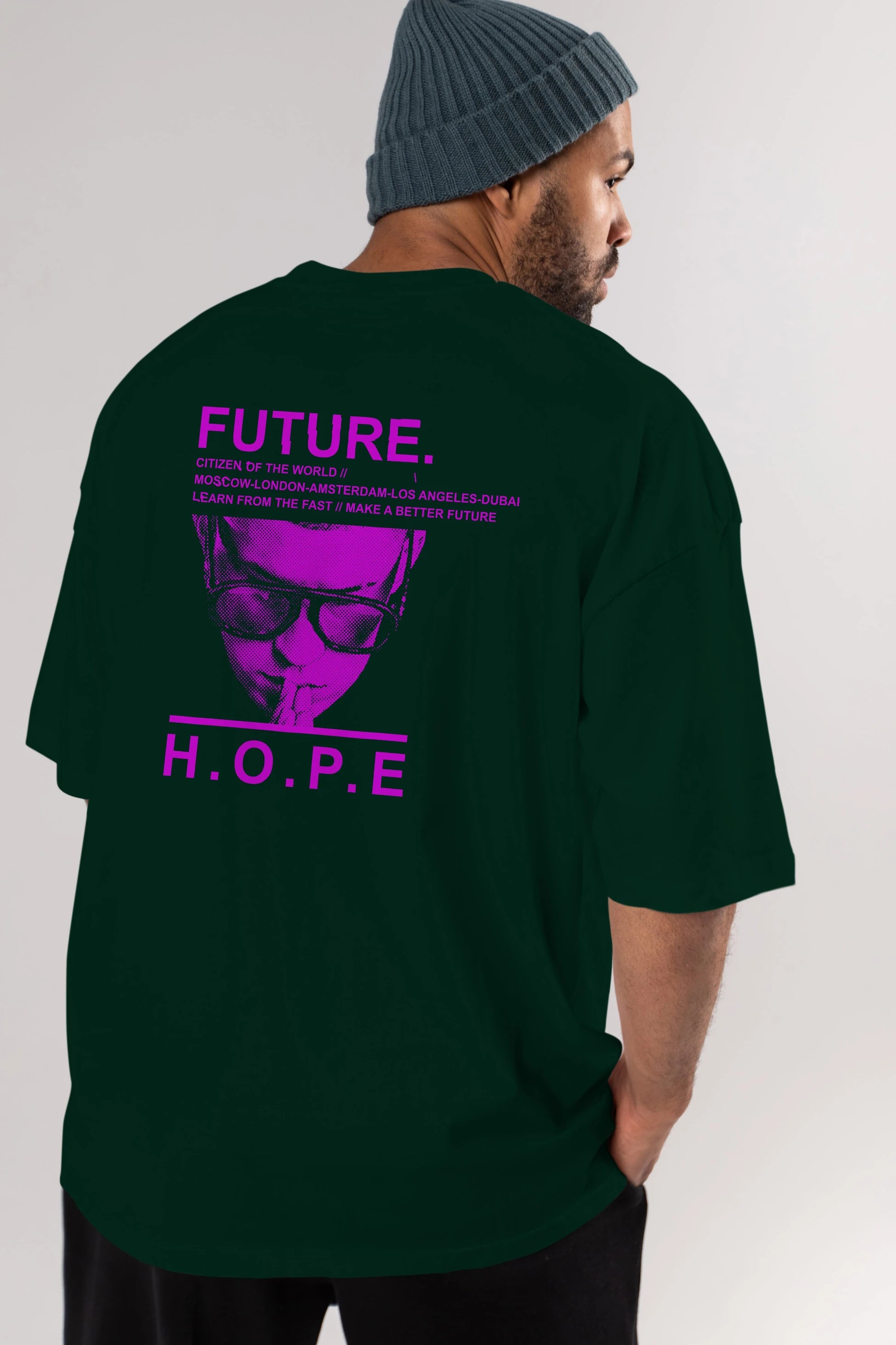 Future Hope Arka Baskılı Oversize t-shirt Erkek Kadın Unisex