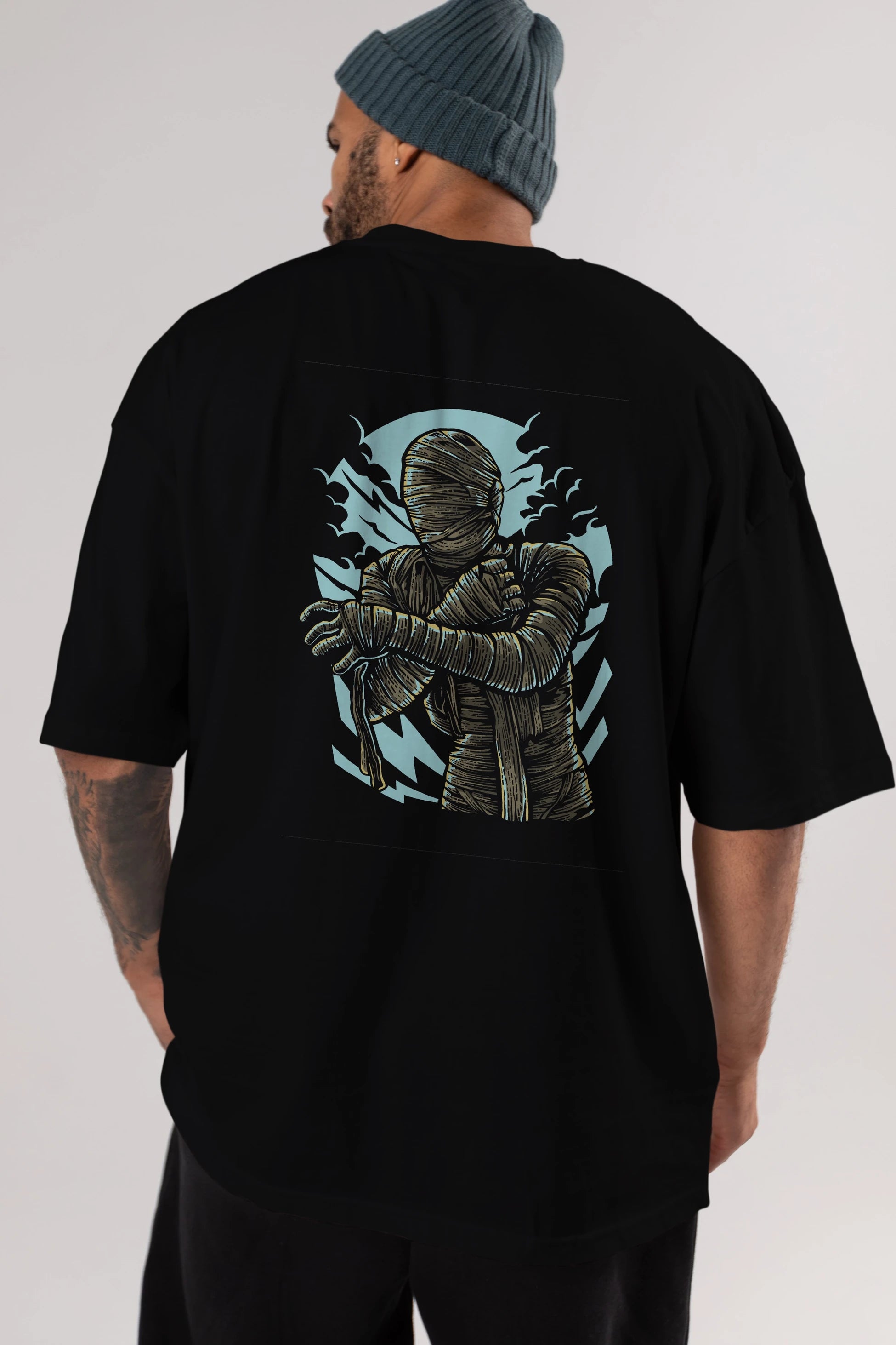 The Mummy Arka Baskılı Oversize t-shirt Erkek Kadın Unisex %100 Pamuk