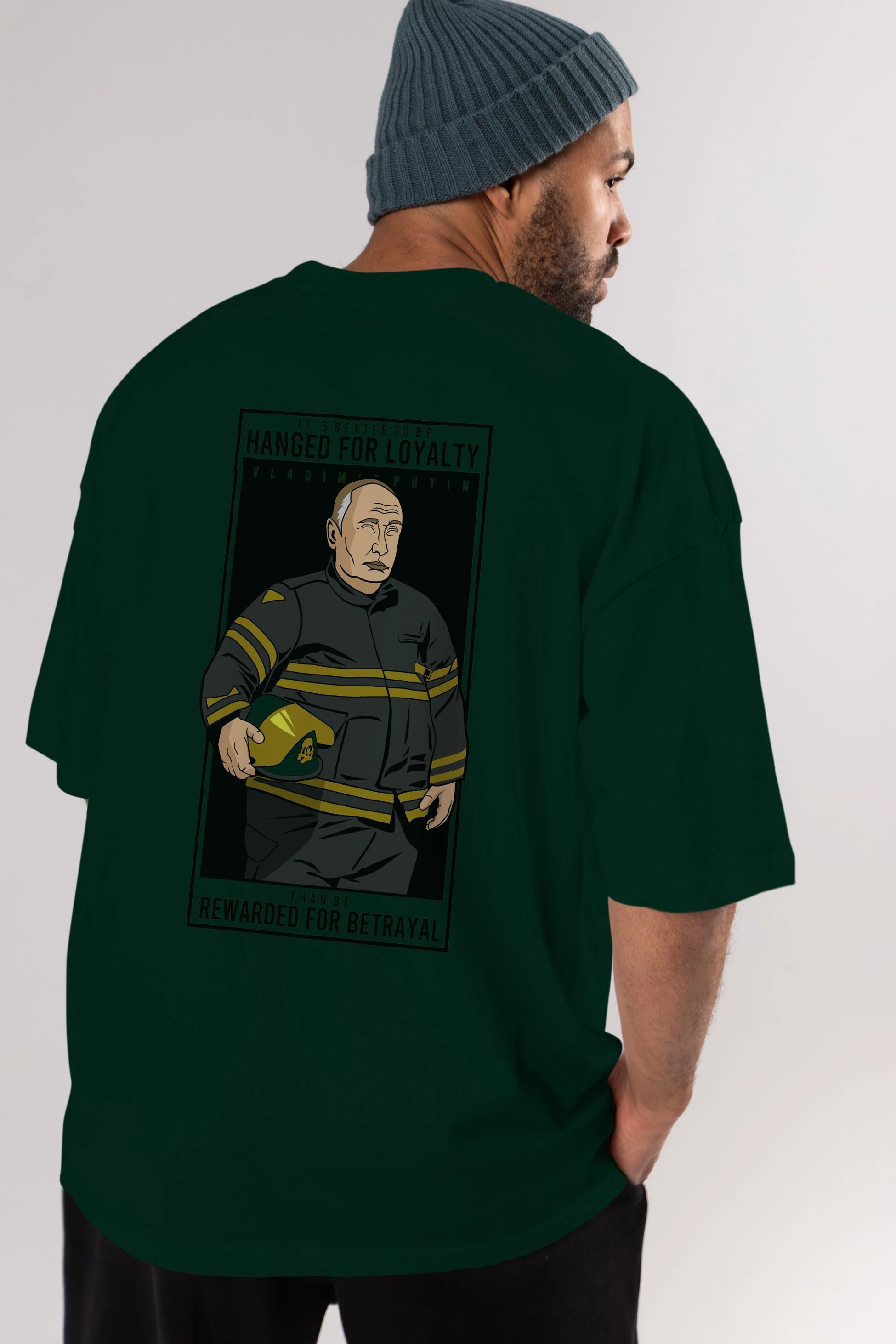 Putin Fireman Arka Baskılı Oversize t-shirt Erkek Kadın Unisex %100 Pamuk tişort
