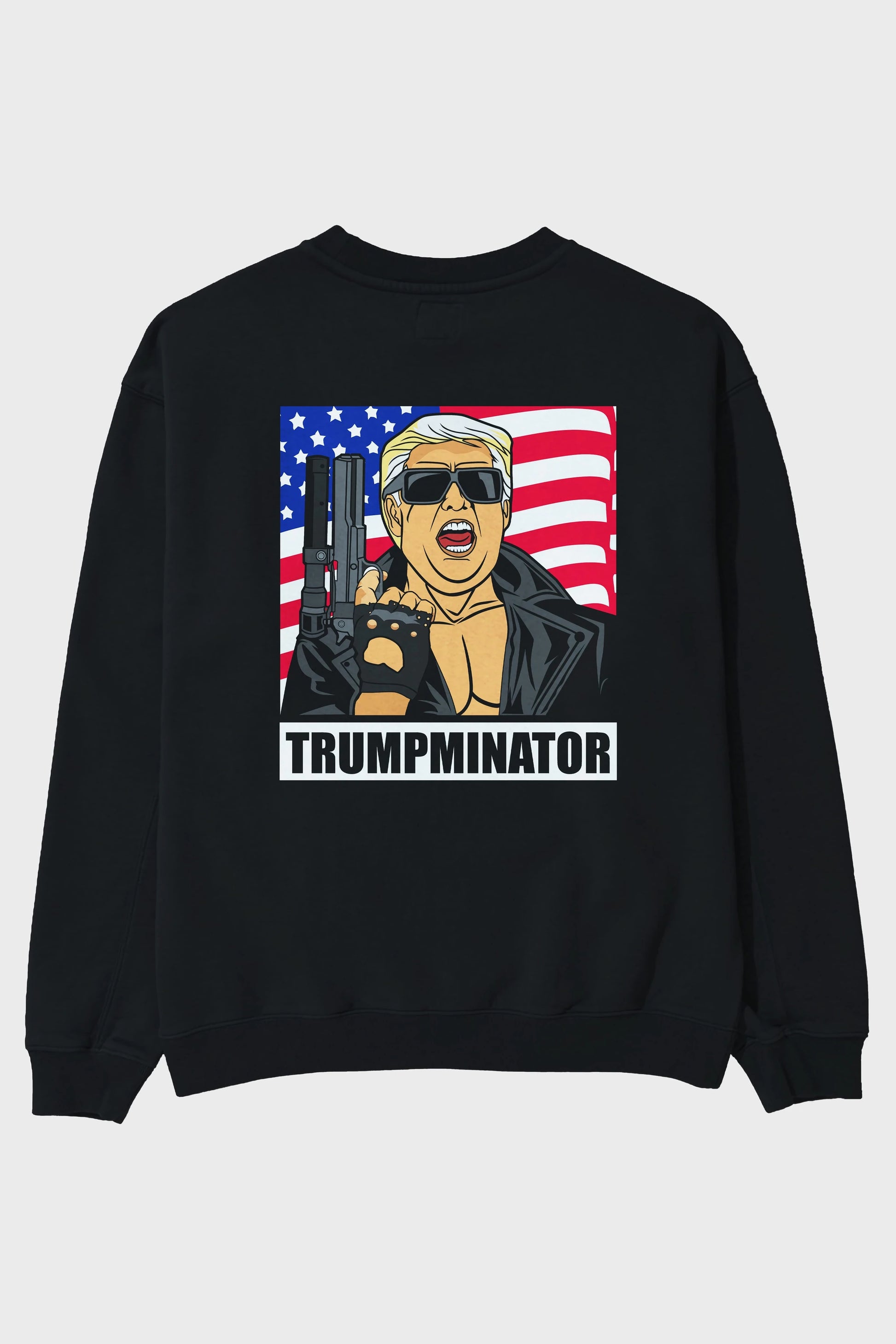 Trumpminator Arka Baskılı Oversize Sweatshirt Erkek Kadın Unisex
