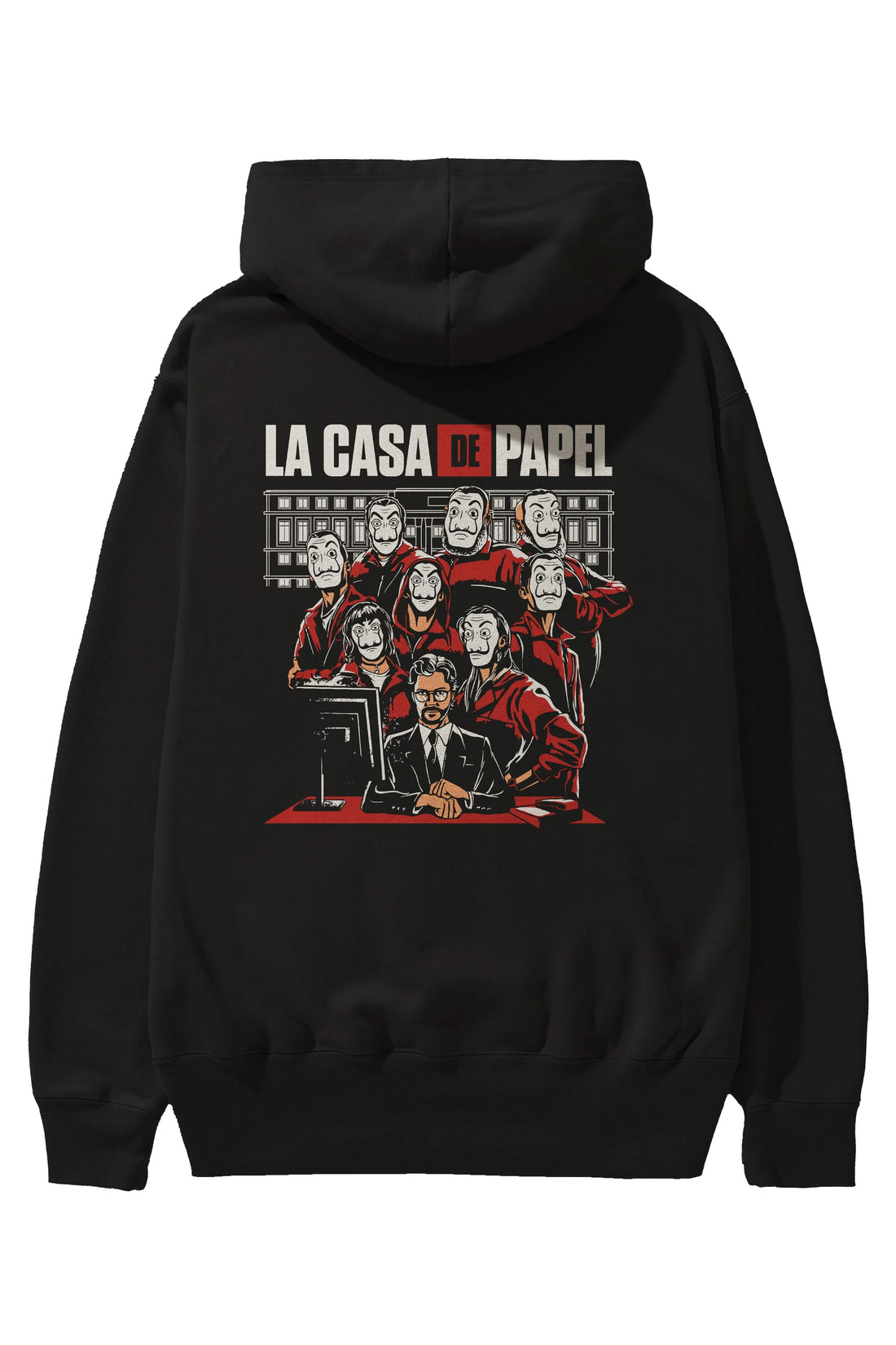La Casa De Papel (5) Arka Baskılı Hoodie Oversize Kapüşonlu Sweatshirt Erkek Kadın Unisex