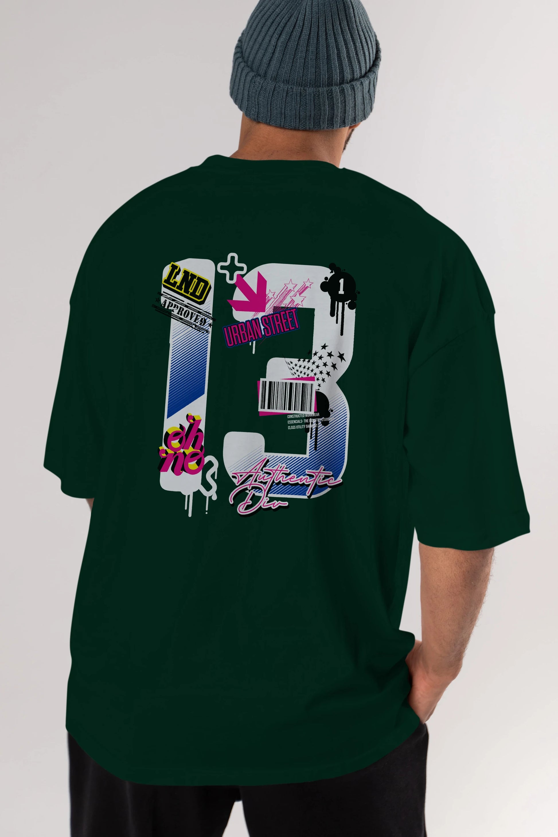 Urban Street 13 Arka Baskılı Oversize t-shirt Erkek Kadın Unisex