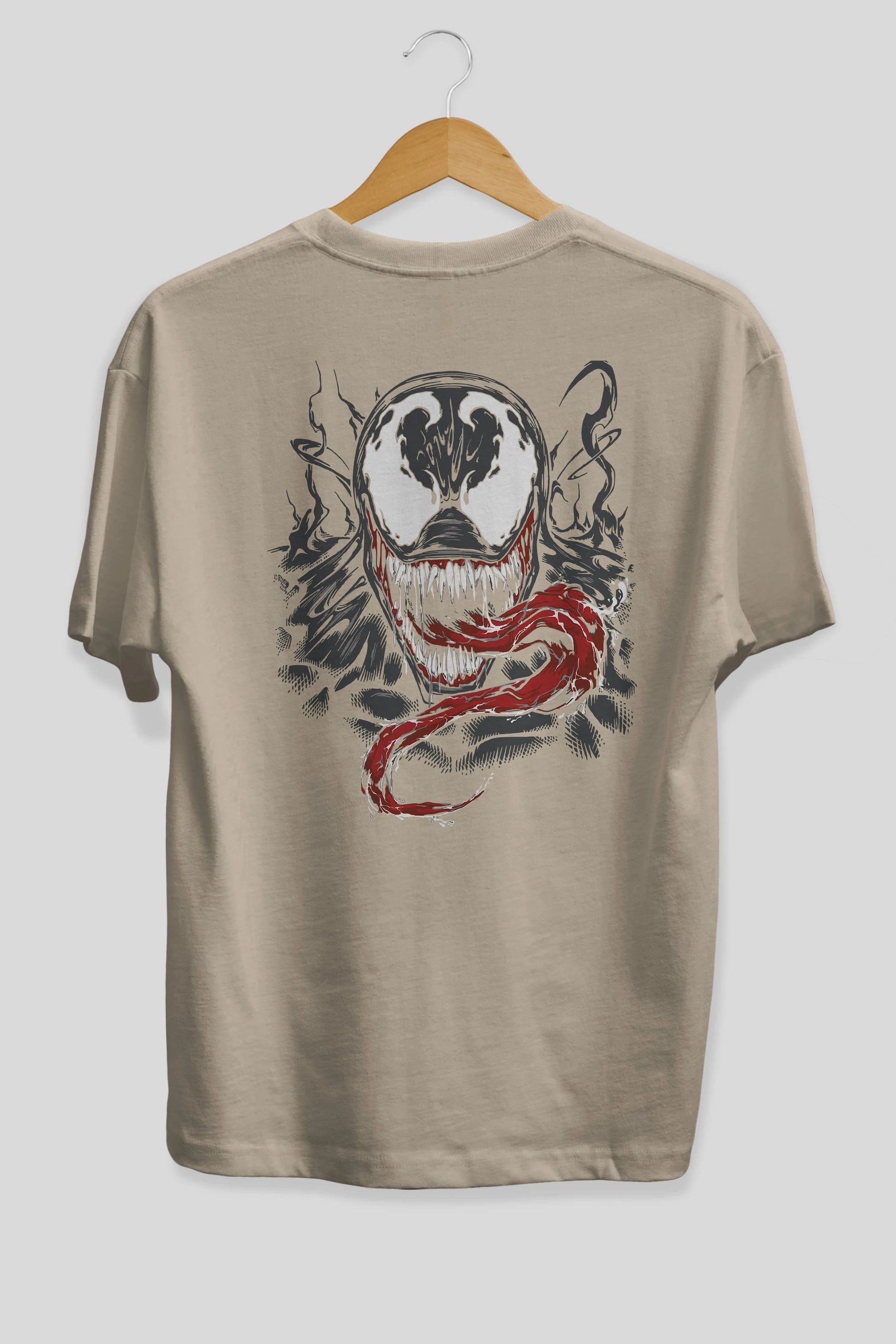 Venom (18) Arka Baskılı Oversize t-shirt Erkek Kadın Unisex %100 Pamuk Bisiklet Yaka tişort