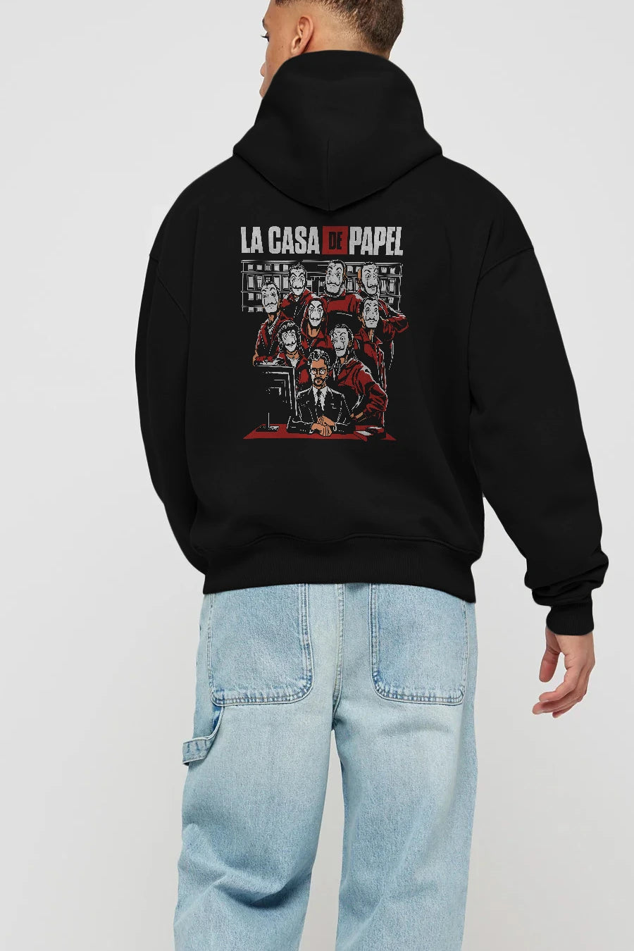 La Casa De Papel (5) Arka Baskılı Hoodie Oversize Kapüşonlu Sweatshirt Erkek Kadın Unisex
