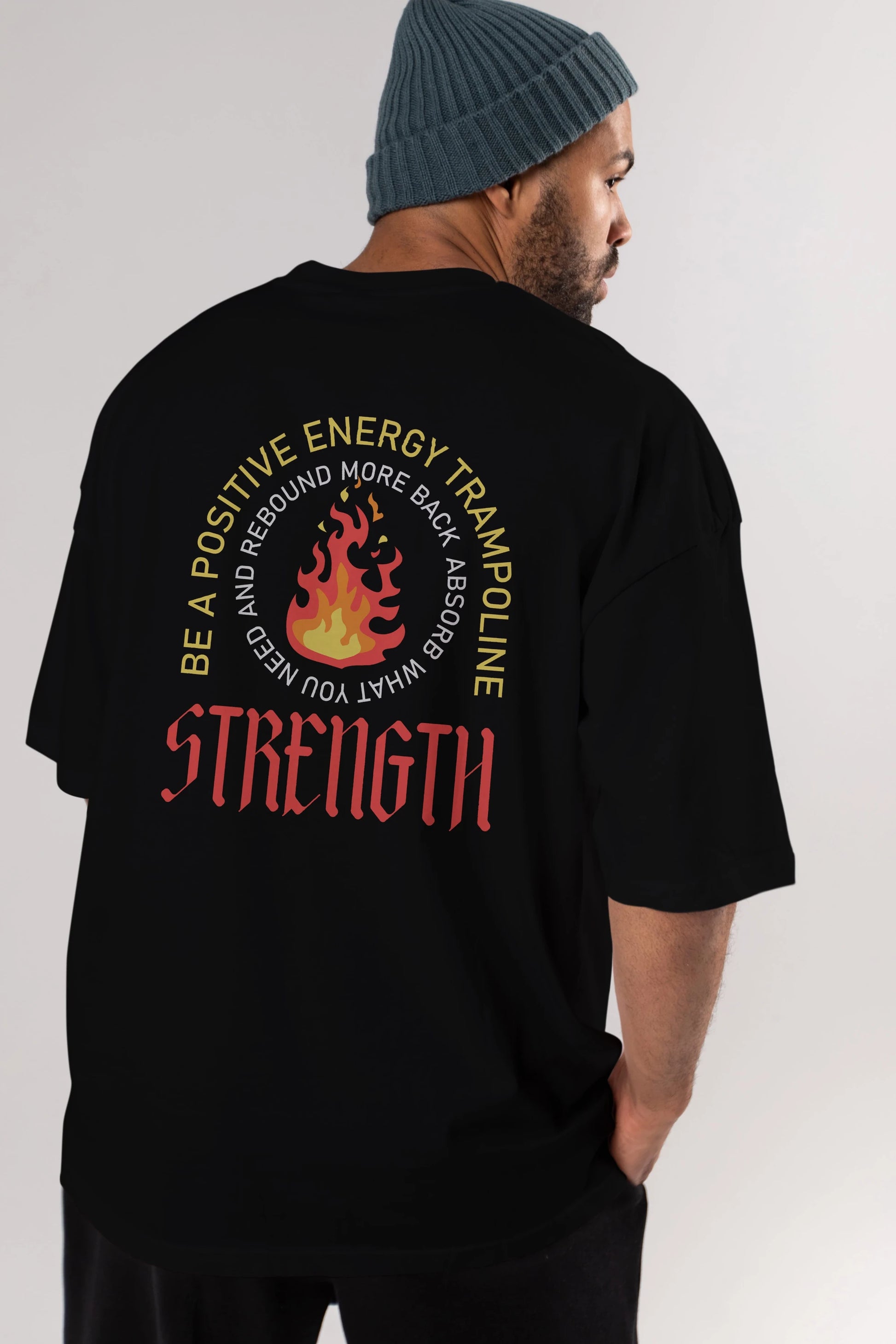 Positive Energy Arka Baskılı Oversize t-shirt Erkek Kadın Unisex