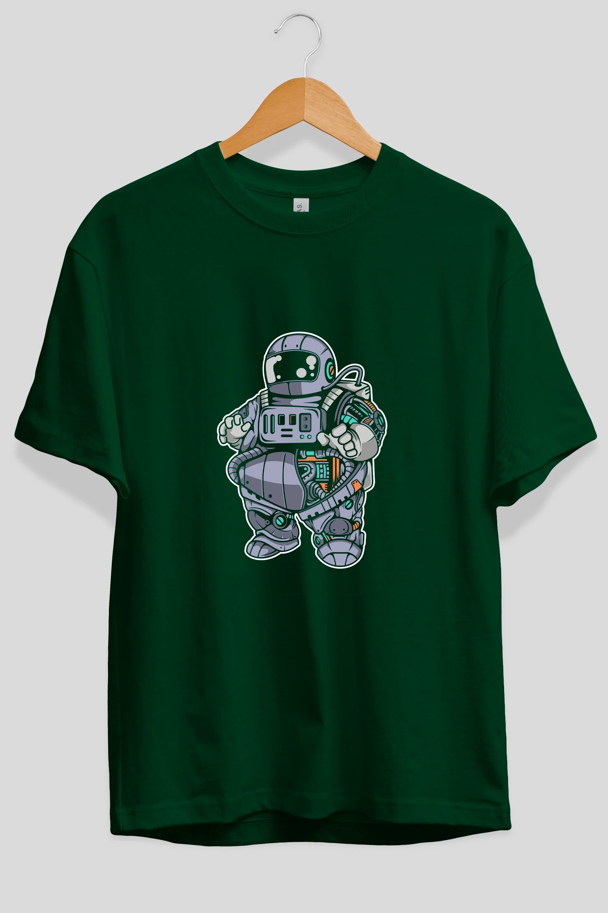 Fat Astronaut Robot Ön Baskılı Oversize t-shirt Erkek Kadın Unisex