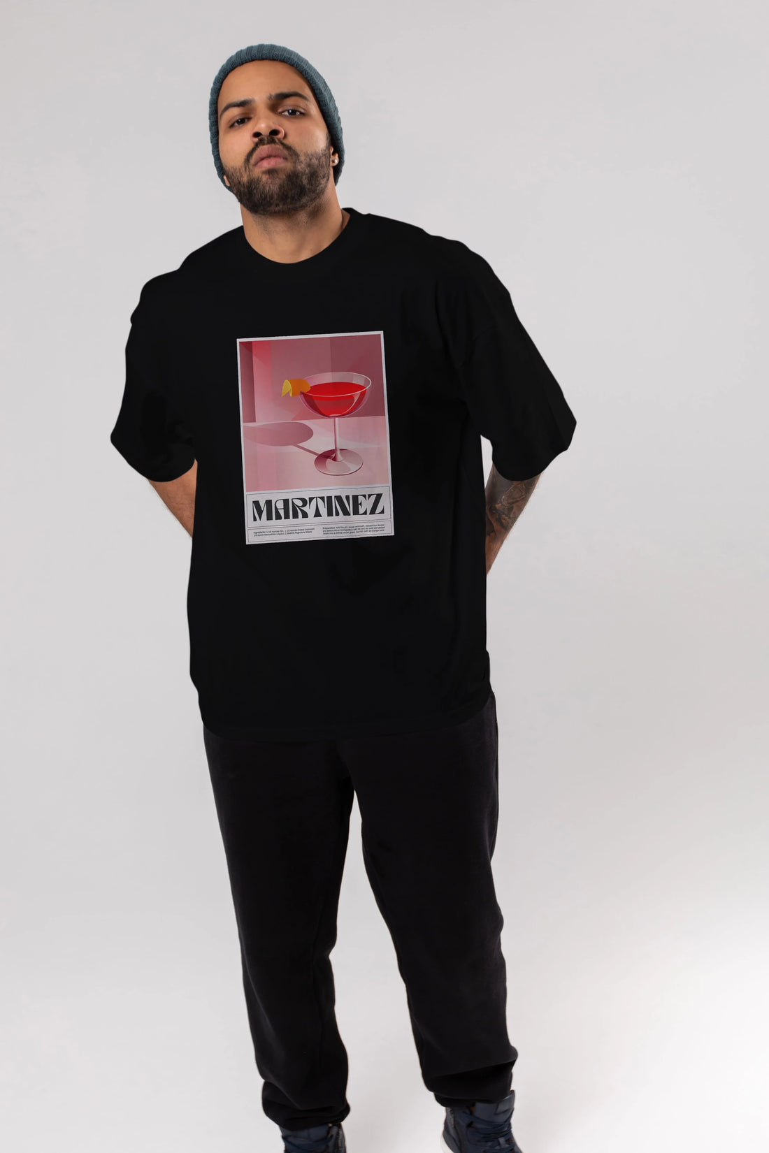 Martinez Ön Baskılı Oversize t-shirt Erkek Kadın Unisex %100 Pamuk Bisiklet Yaka tişort